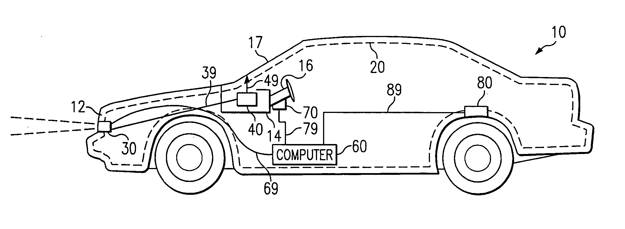 System and method for forming images for display in a vehicle