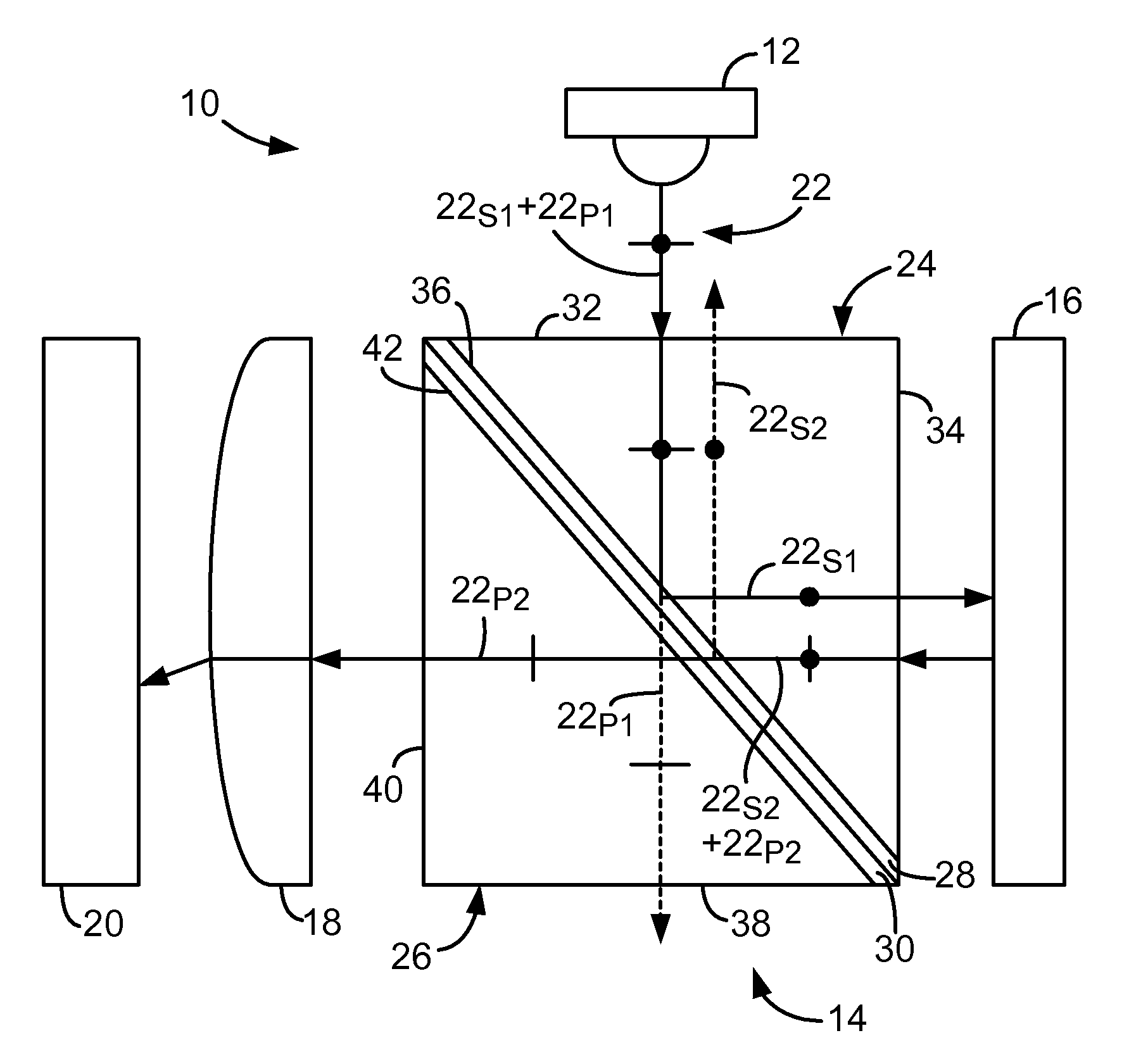 Polarizing beam splitters incorporating reflective and absorptive polarizers and image display systems thereof