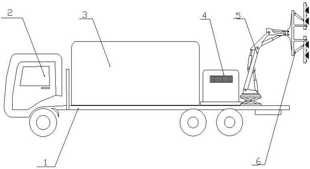 High-pressure water cleaning vehicle provided with rotary water spray supports