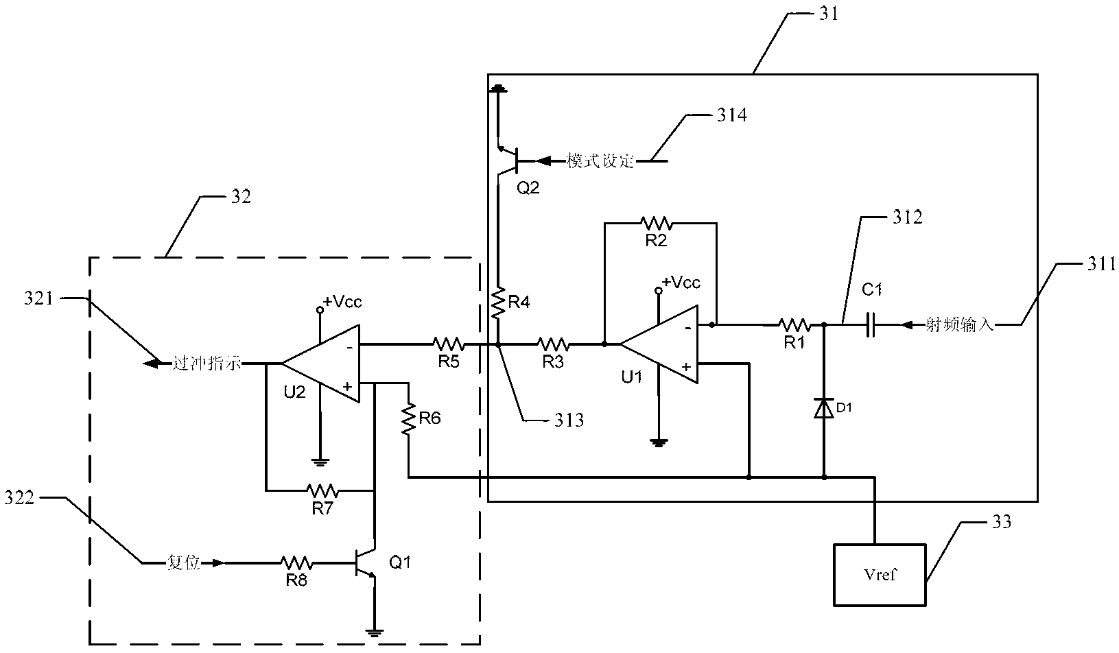 Power overshoot protection circuit for digital television power amplifier