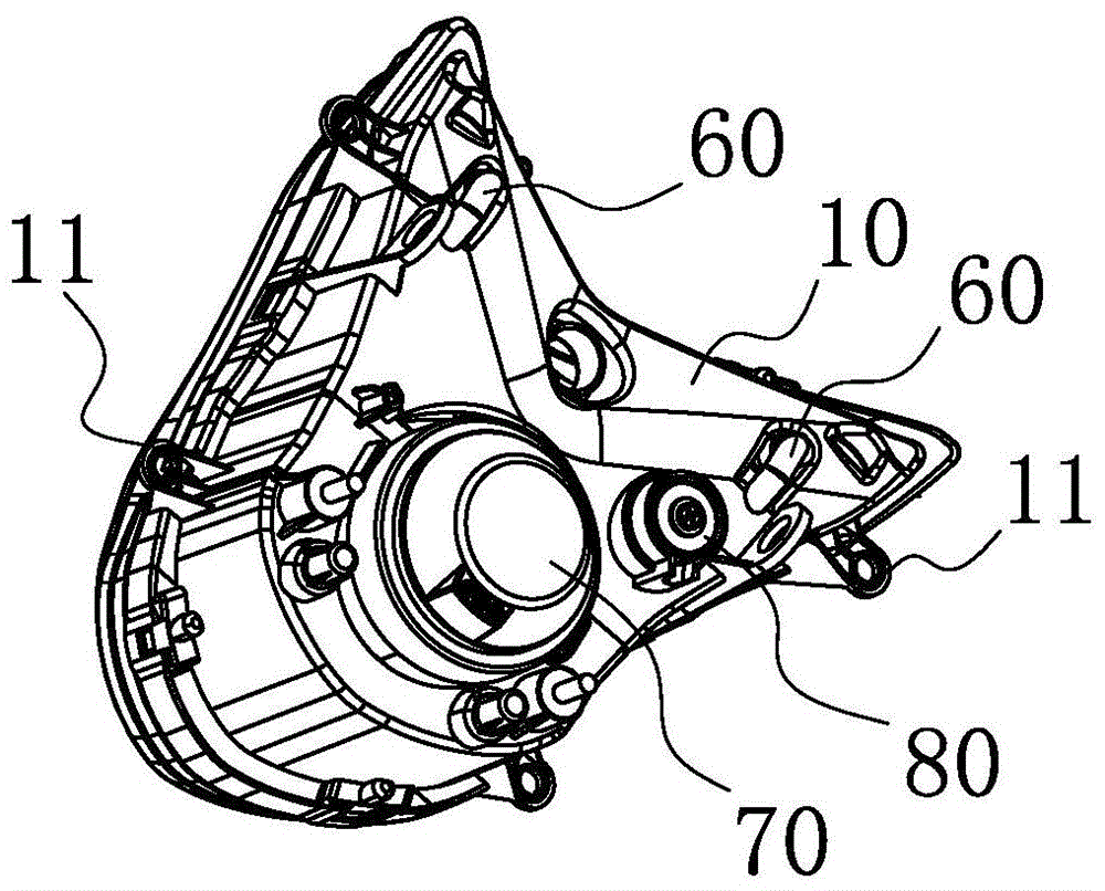 A motorcycle head lamp structure