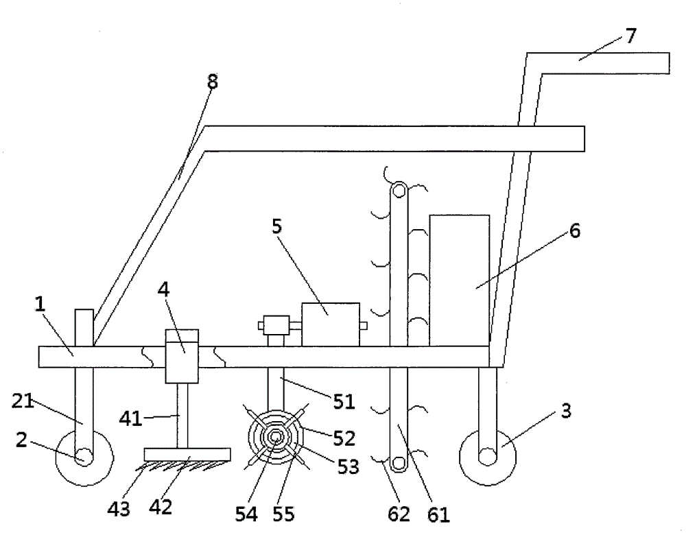 Weeding machine for collecting weeds