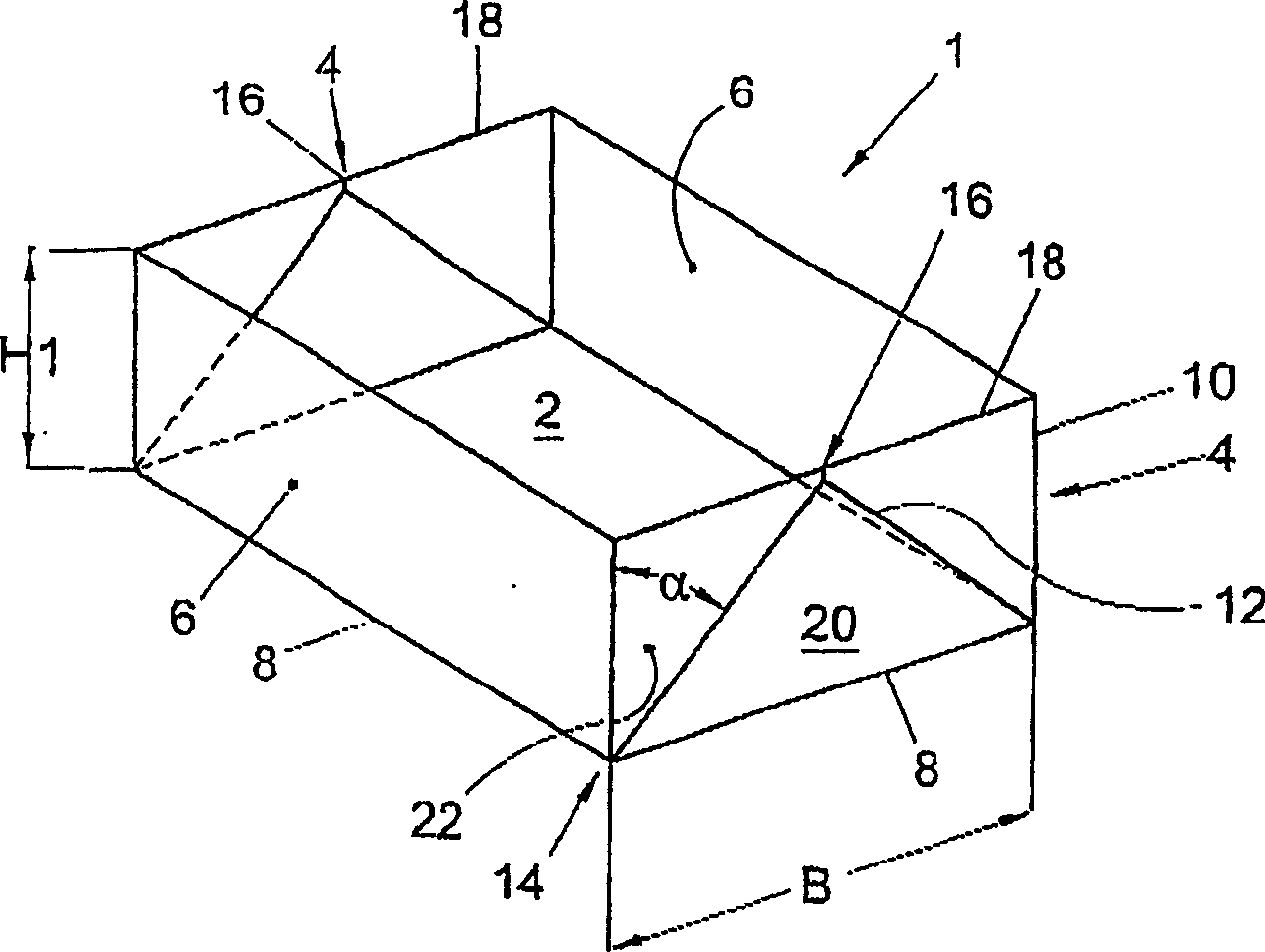 Collapsible container from plastic, and method and mold for the manufacture thereof