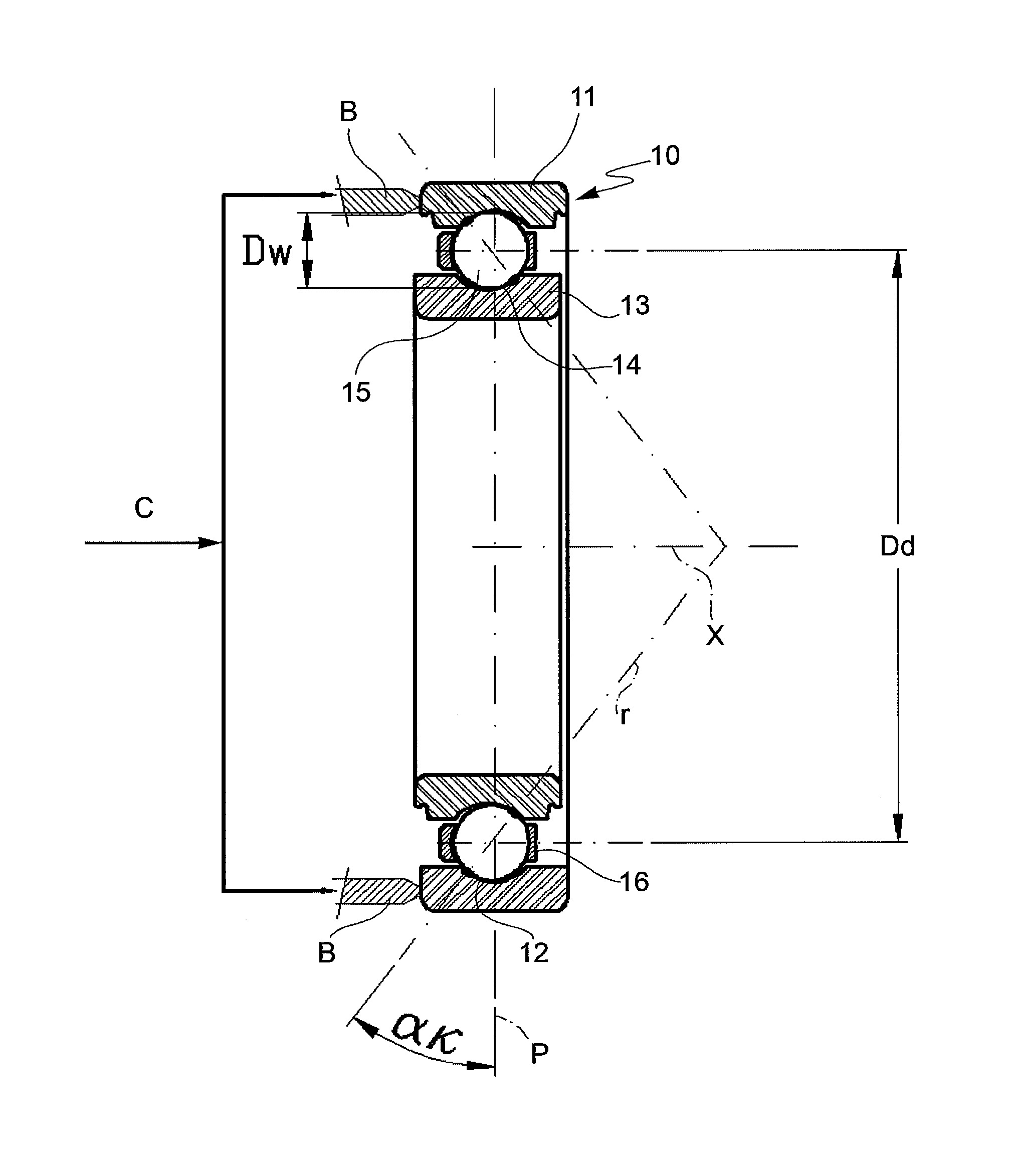 Method of Determining the Contact Angle of a Ball Bearing