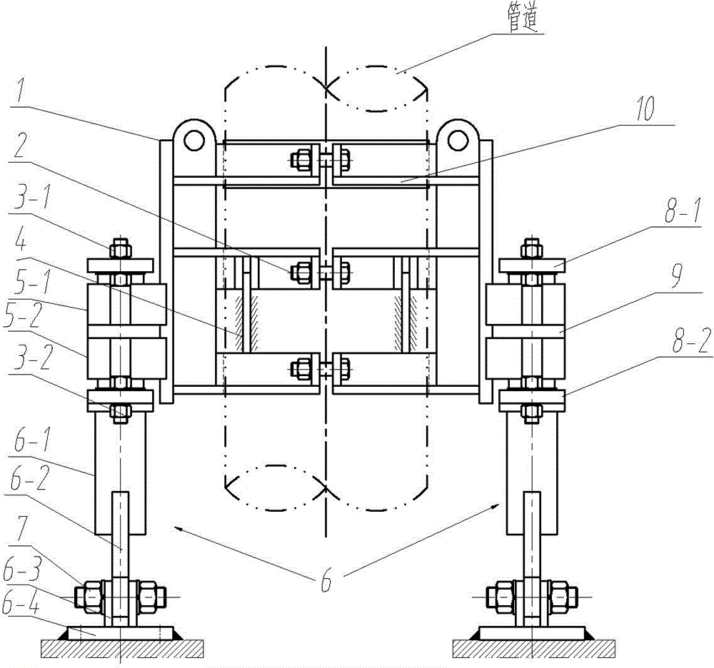 Vibration damping tube support for vertical pipeline