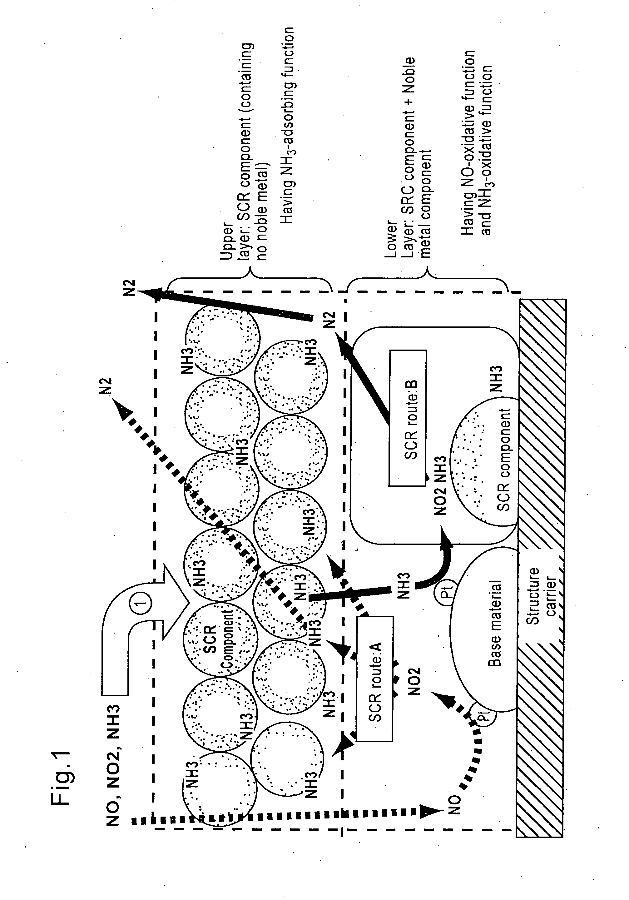 Selective catalytic reduction type catalyst, and exhaust gas purification equipment and purifying process of exhaust gas using the same