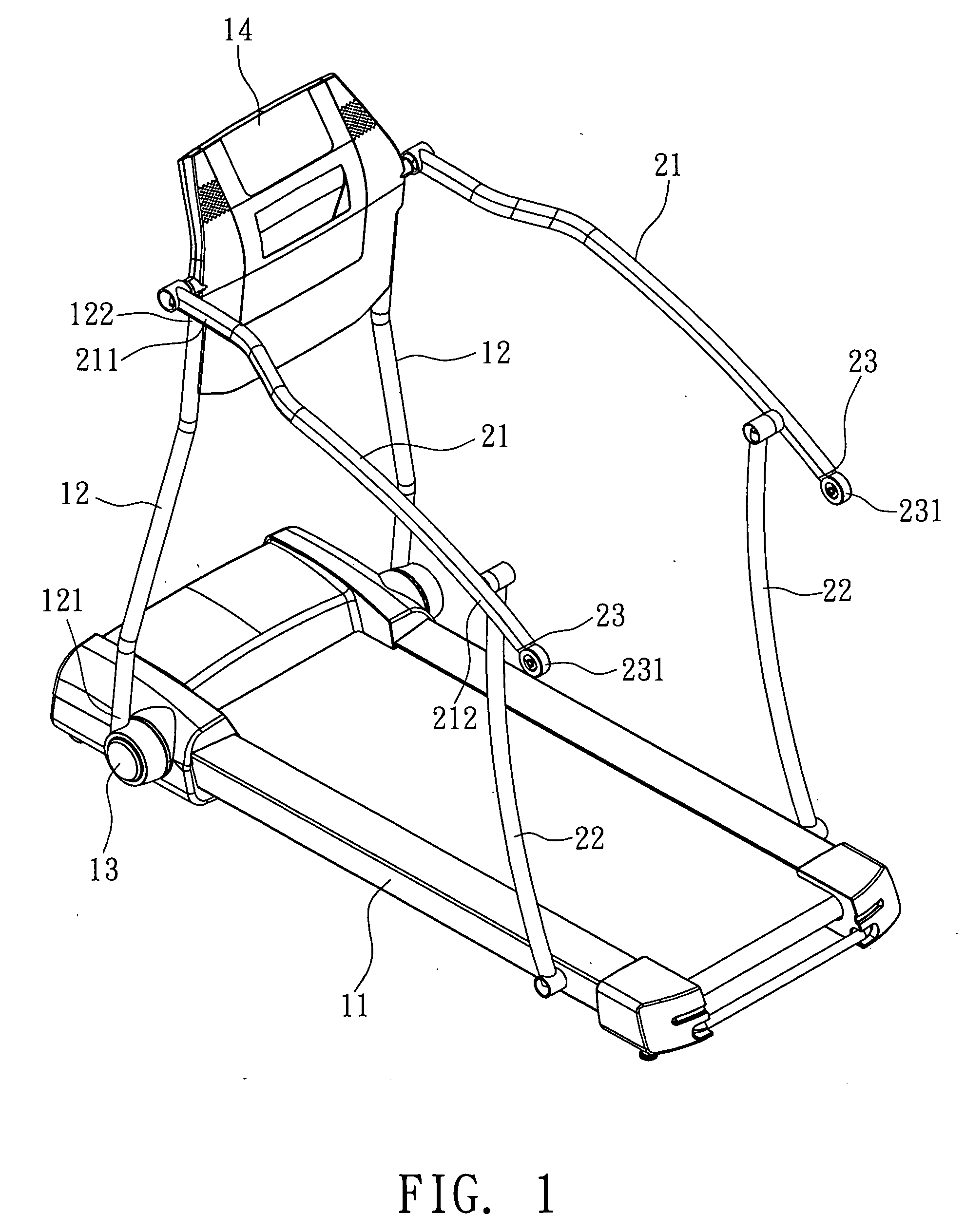 Folding structure of a treadmill
