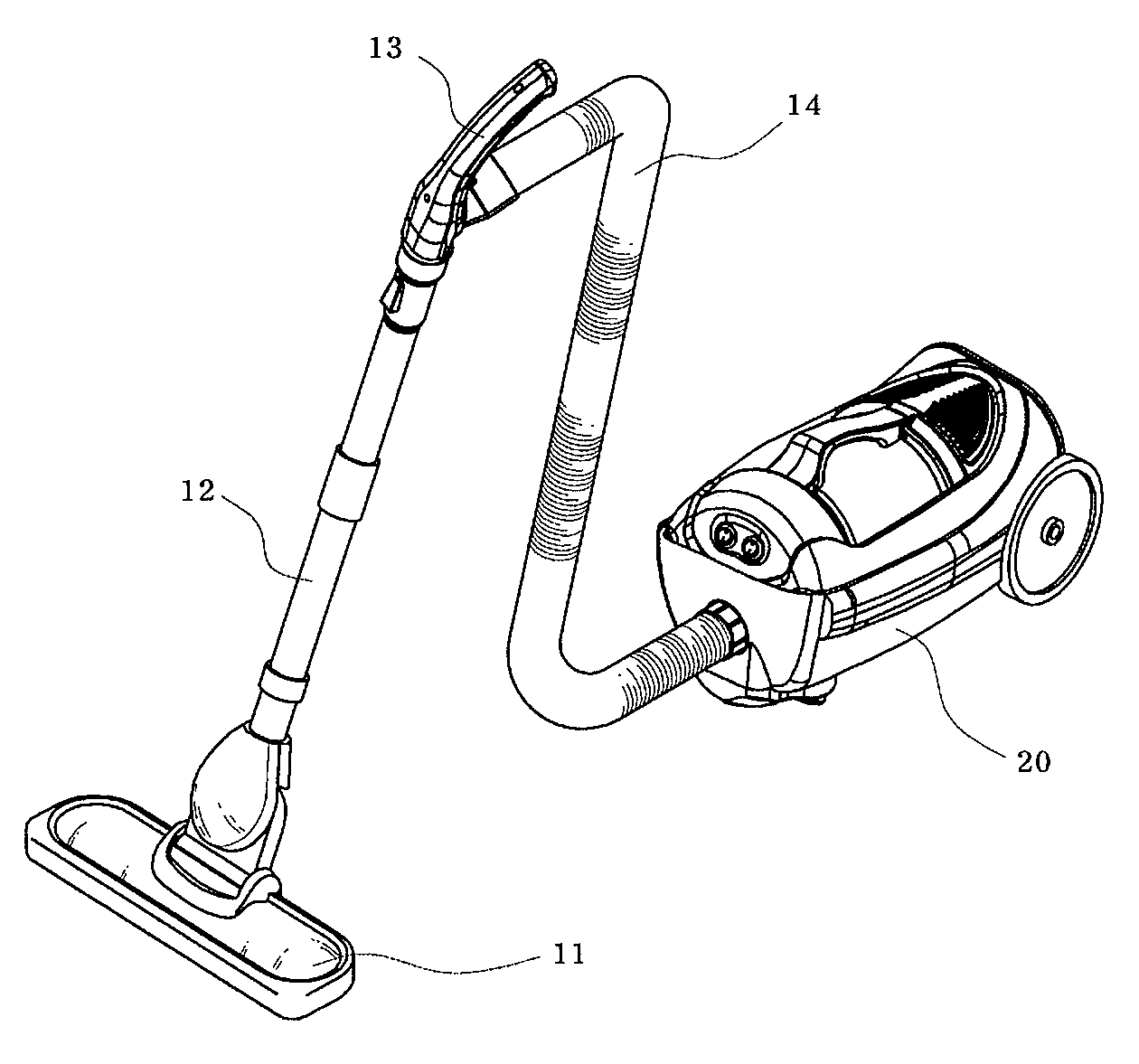 Vacuum cleaner with an integrated handheld vacuum cleaner unit