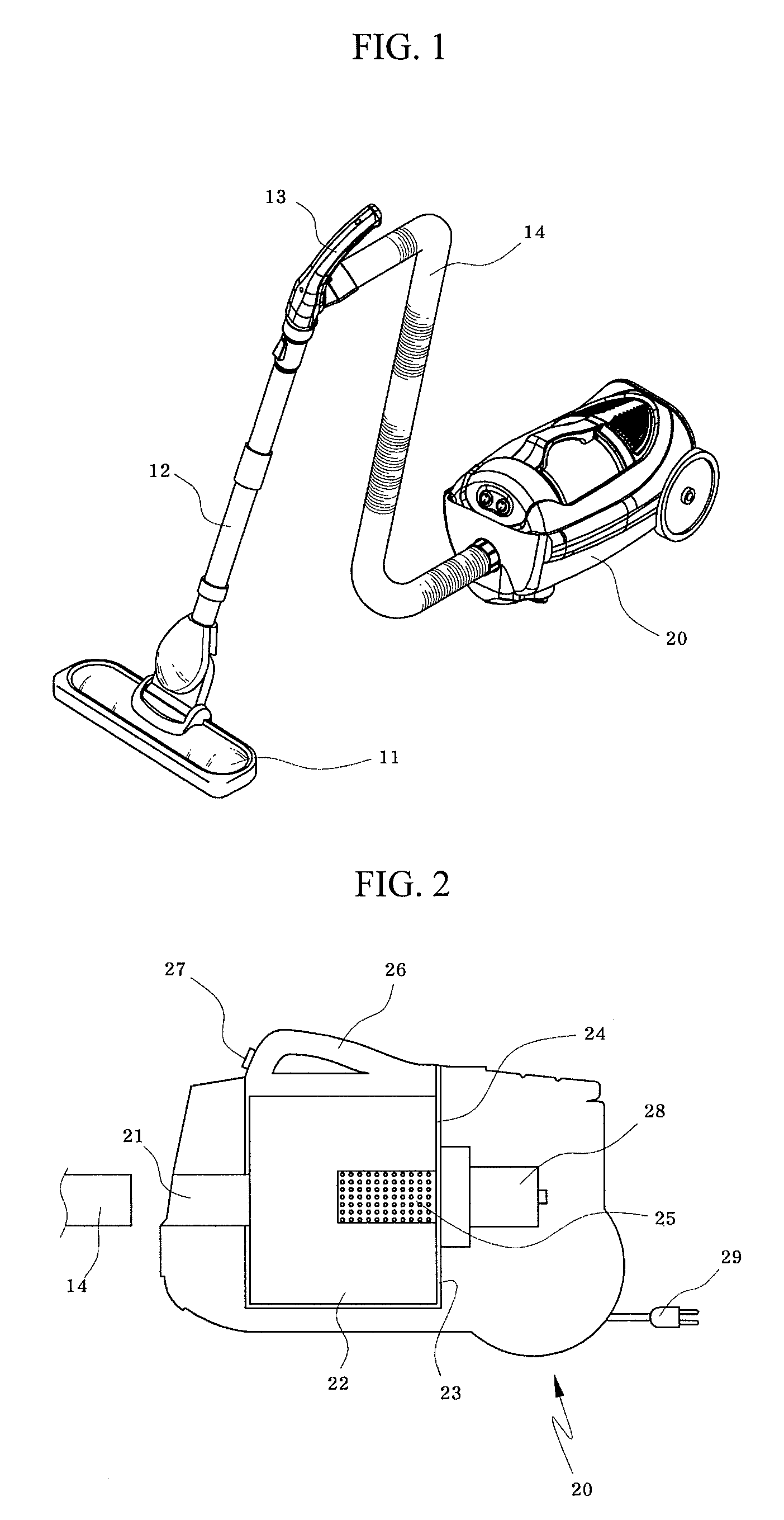 Vacuum cleaner with an integrated handheld vacuum cleaner unit
