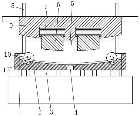 Plate spring stamping and bending equipment for trailer