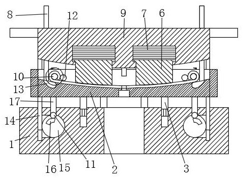 Plate spring stamping and bending equipment for trailer