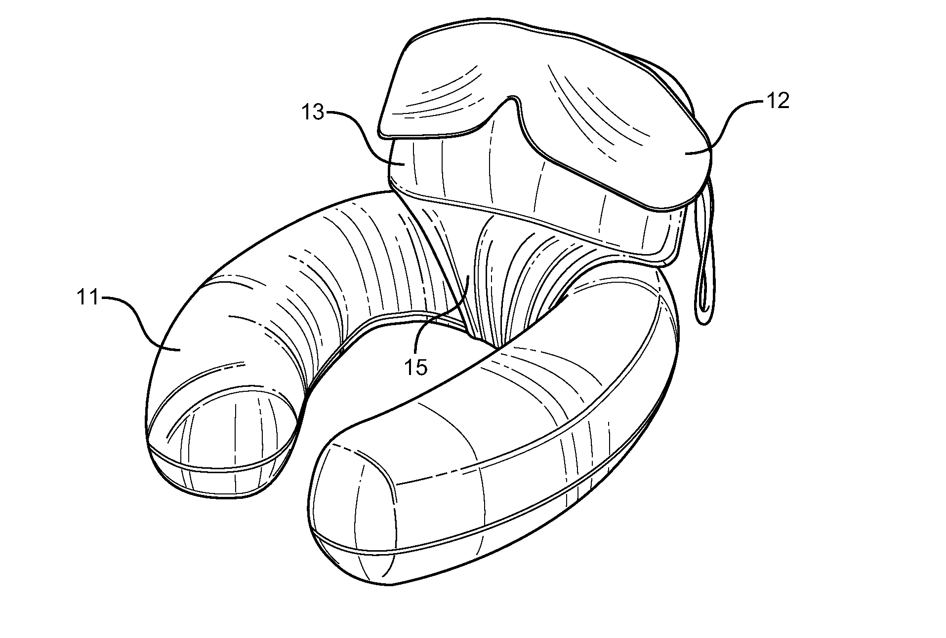 Headrest Pillow and Eye Mask Attachment for Neck Pillow