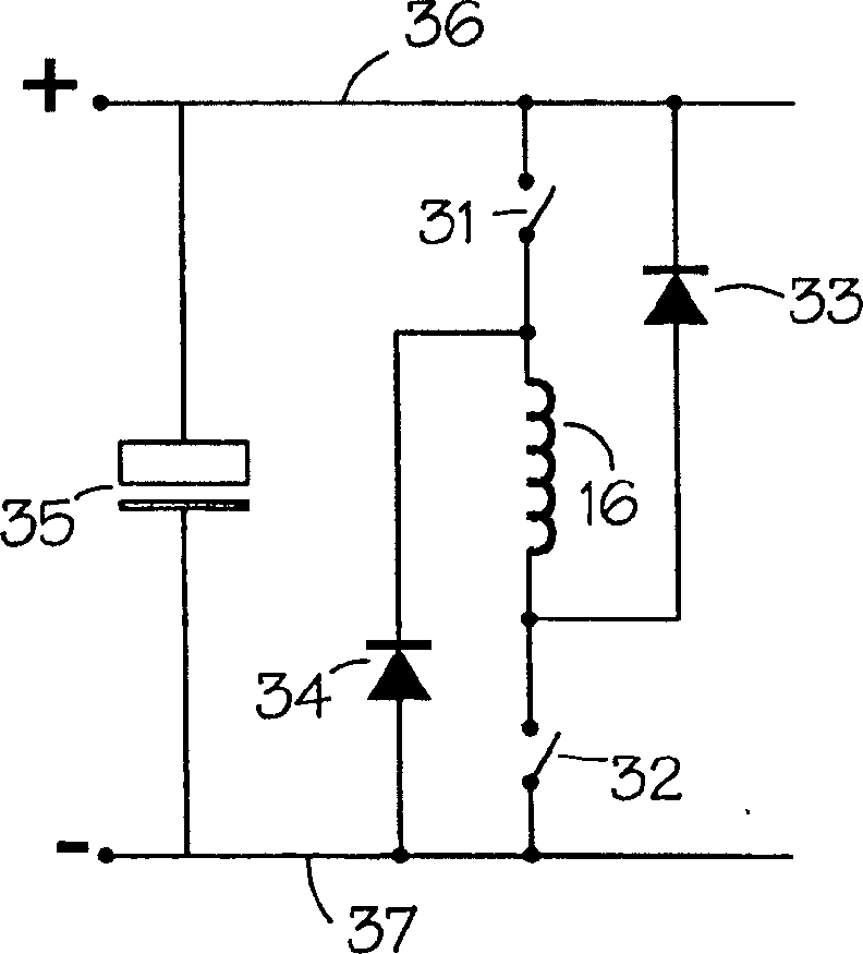 Circuit for on-off reluctance motor