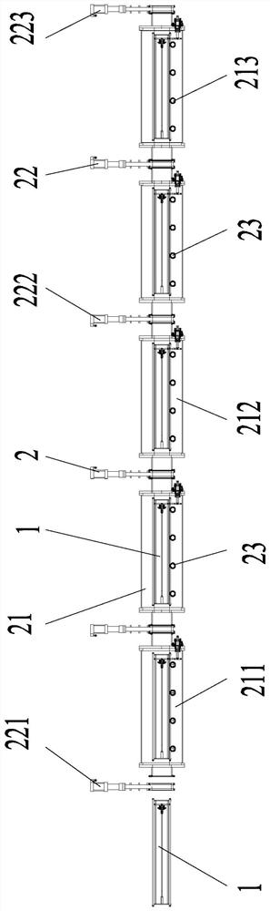 Pipeline transmission continuous vacuum coating production line structure and production method
