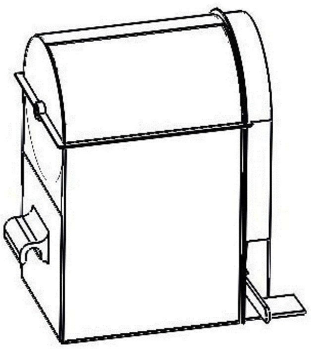 A foot-operated dustbin with internal and external partitions