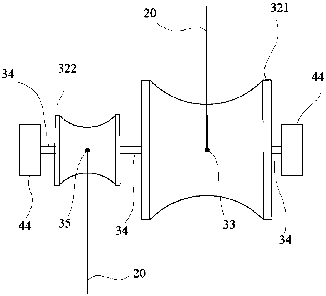 Rotating wheel system for generating kinetic energy for running by virtue of unbalancing torque