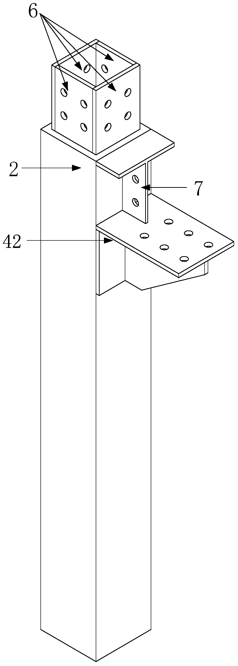 Beam column joint for connecting assembling type steel structure inner inserting plate square steel pipe column clamping plate