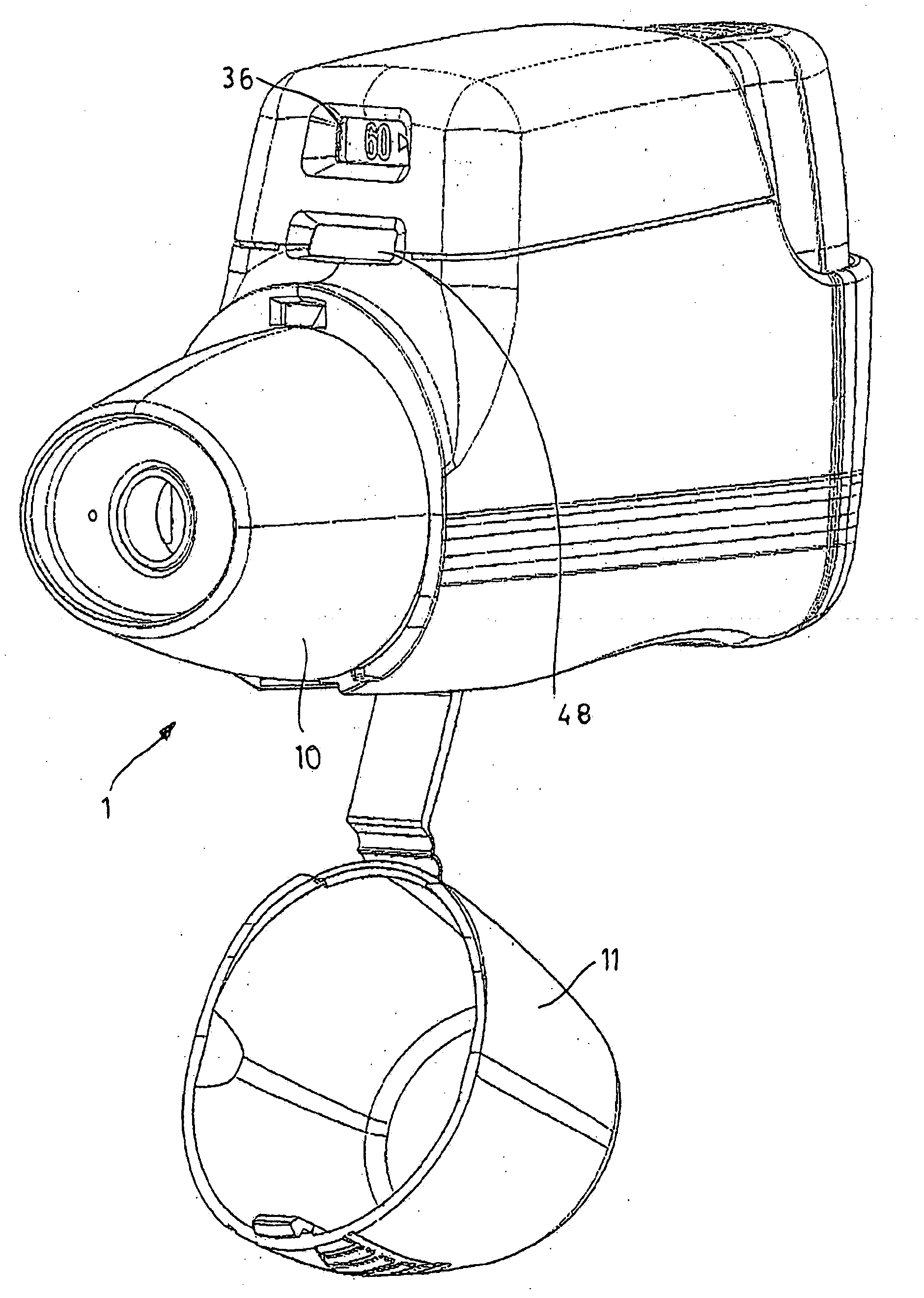 Inhalation device for powdered drugs
