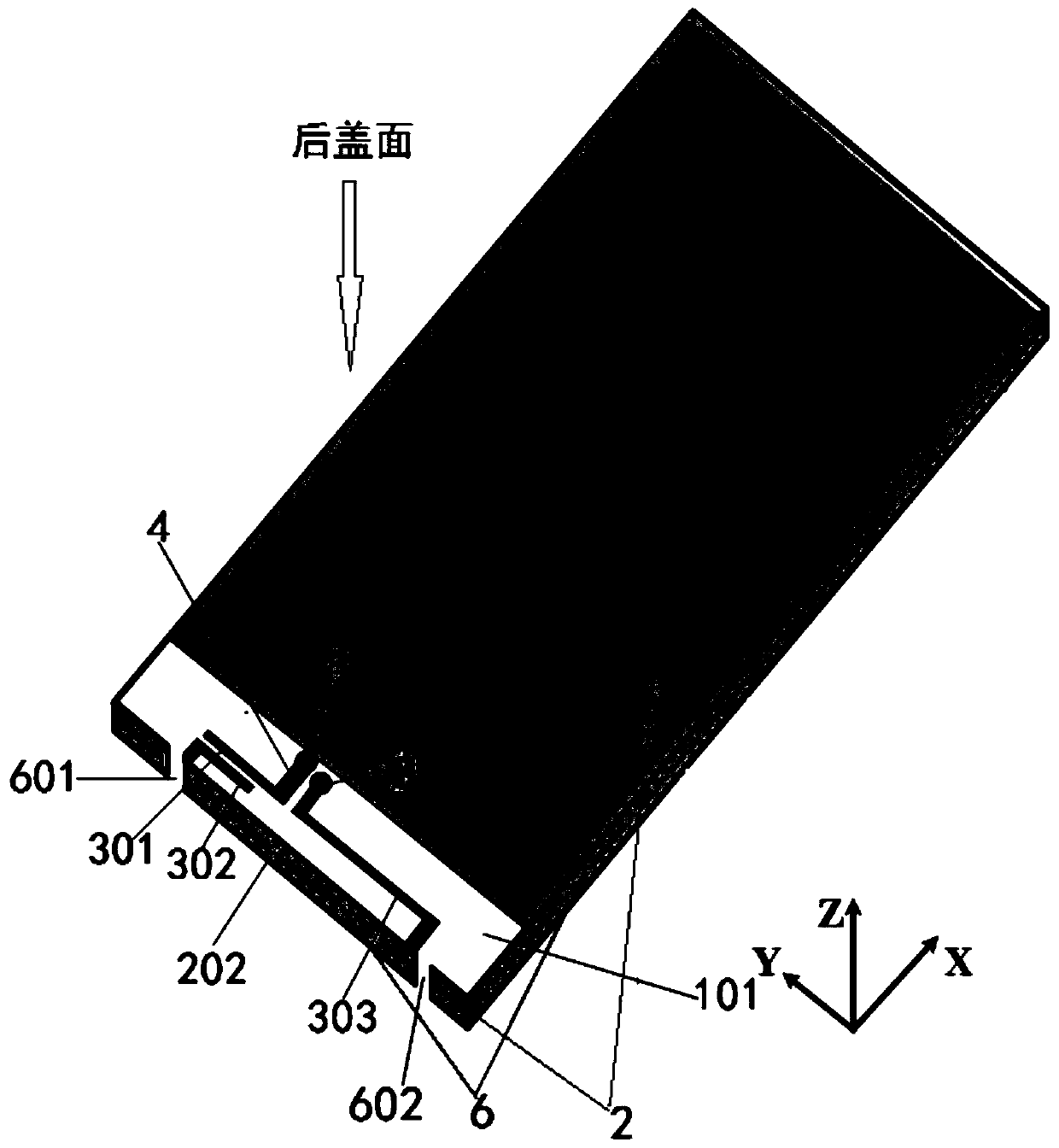 An all-metal shell mobile smart terminal antenna