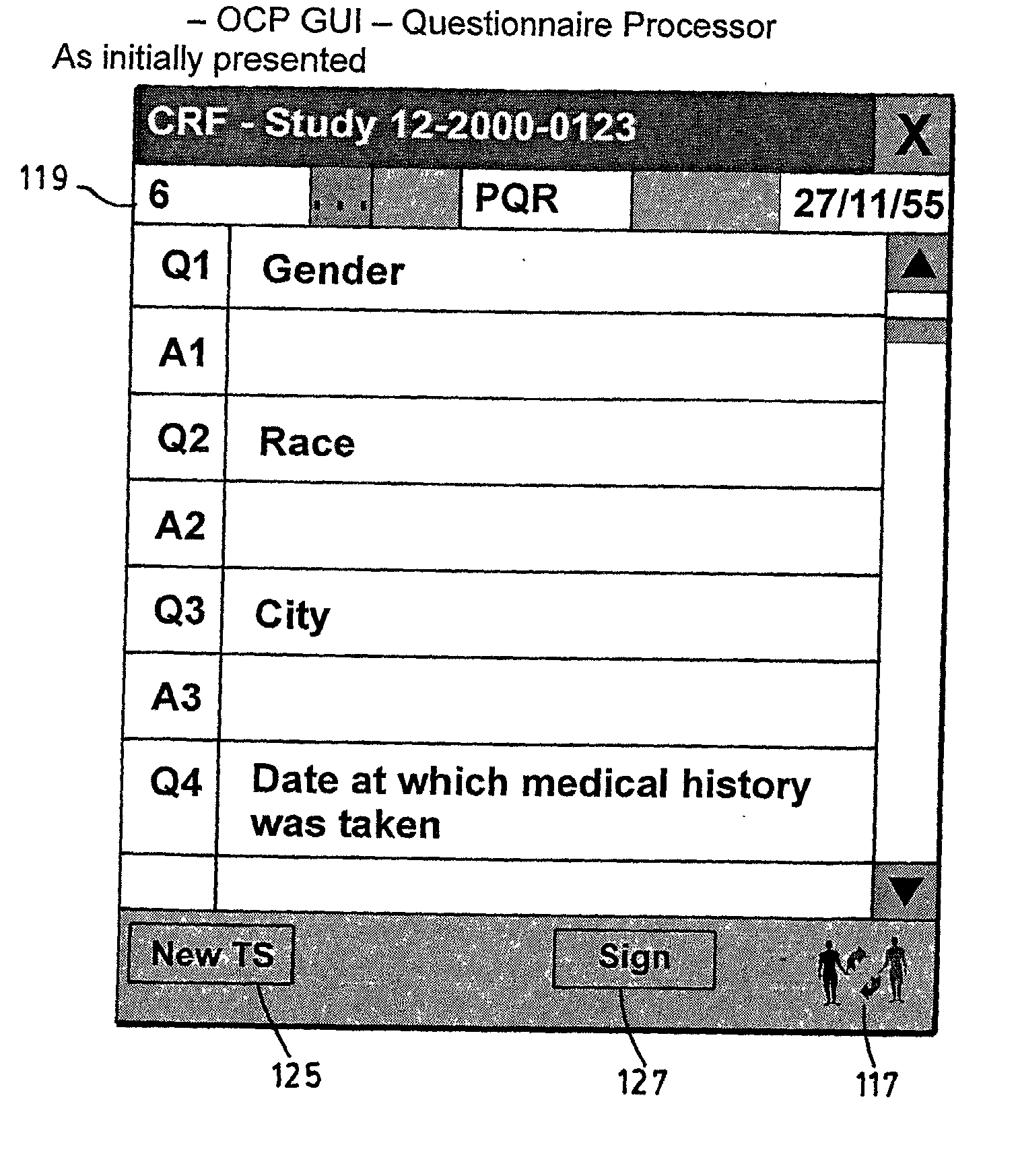 System and method for the collection of observations, graphical interface therefor and data structure associated therewith