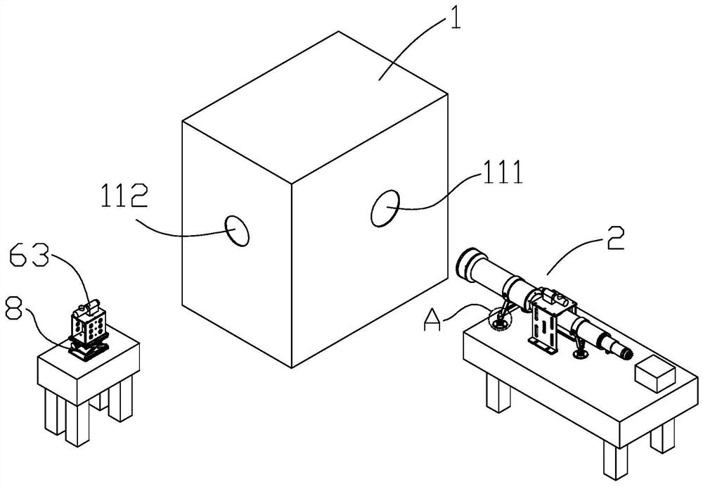 Continuous zoom television optical axis consistency detection device under high and low temperature conditions