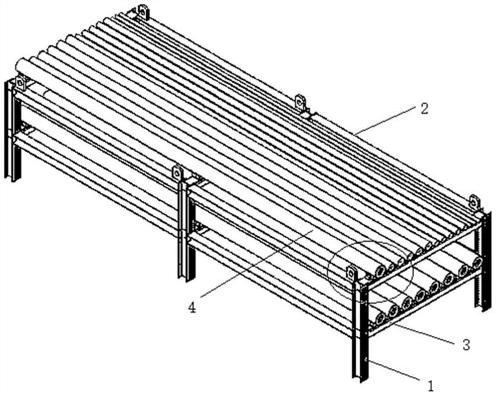 Dangerous goods wharf modular pipeline assembly structure and method