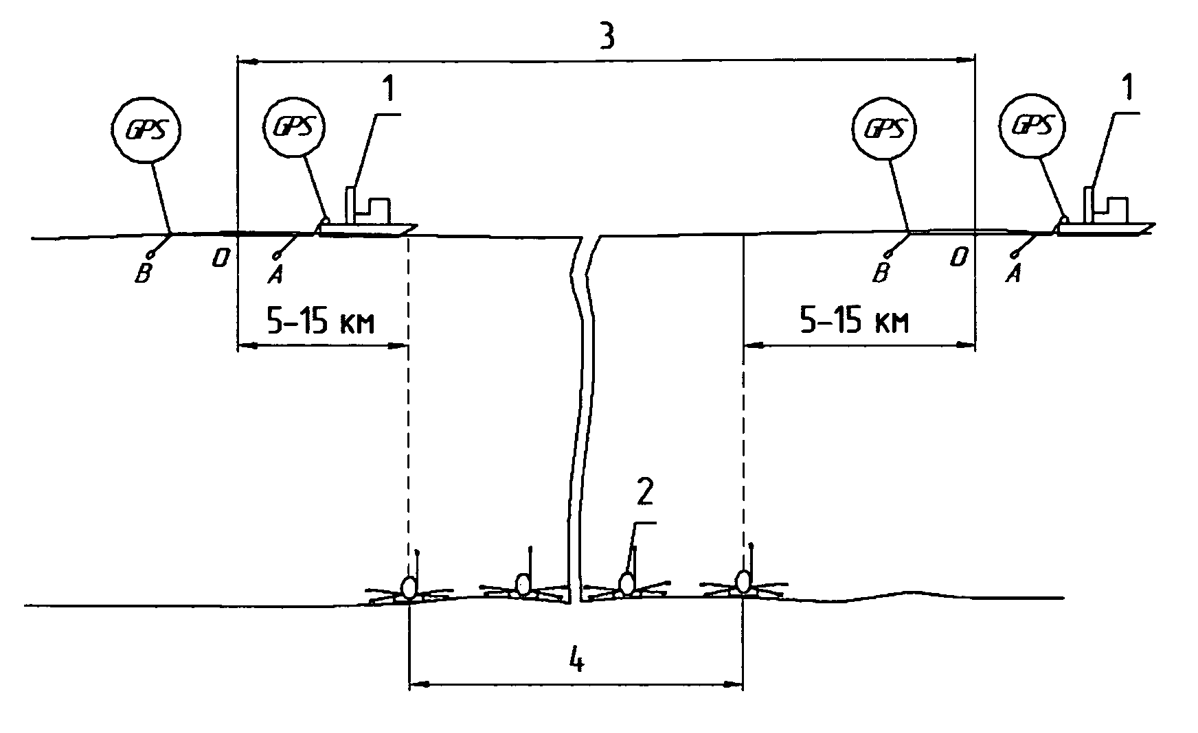 Method for marine electrical survey of oil-and-gas deposits