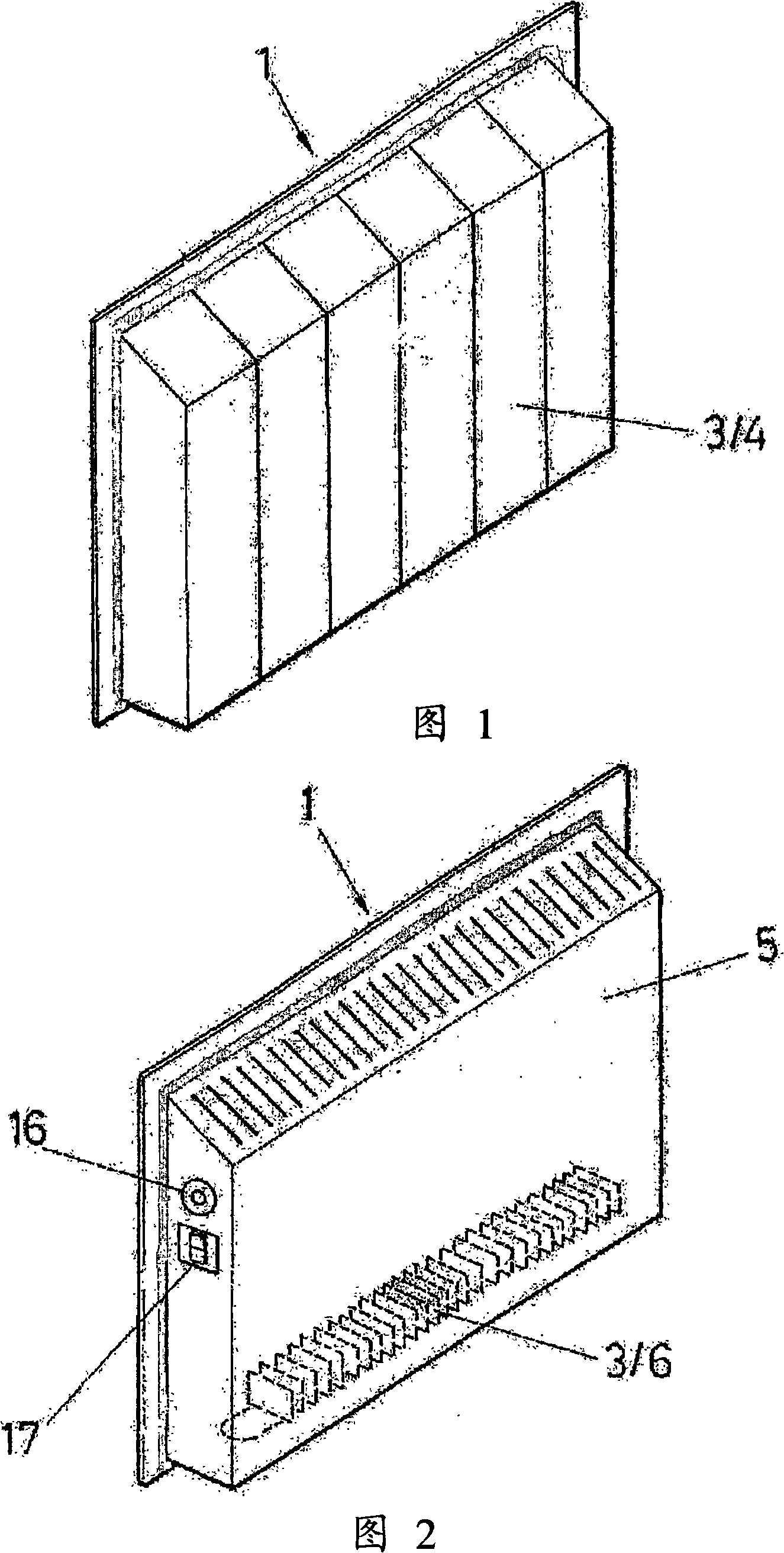 Arrangement of porcelaneus stoneware plates for use as an accumulator and a radiant element for heating