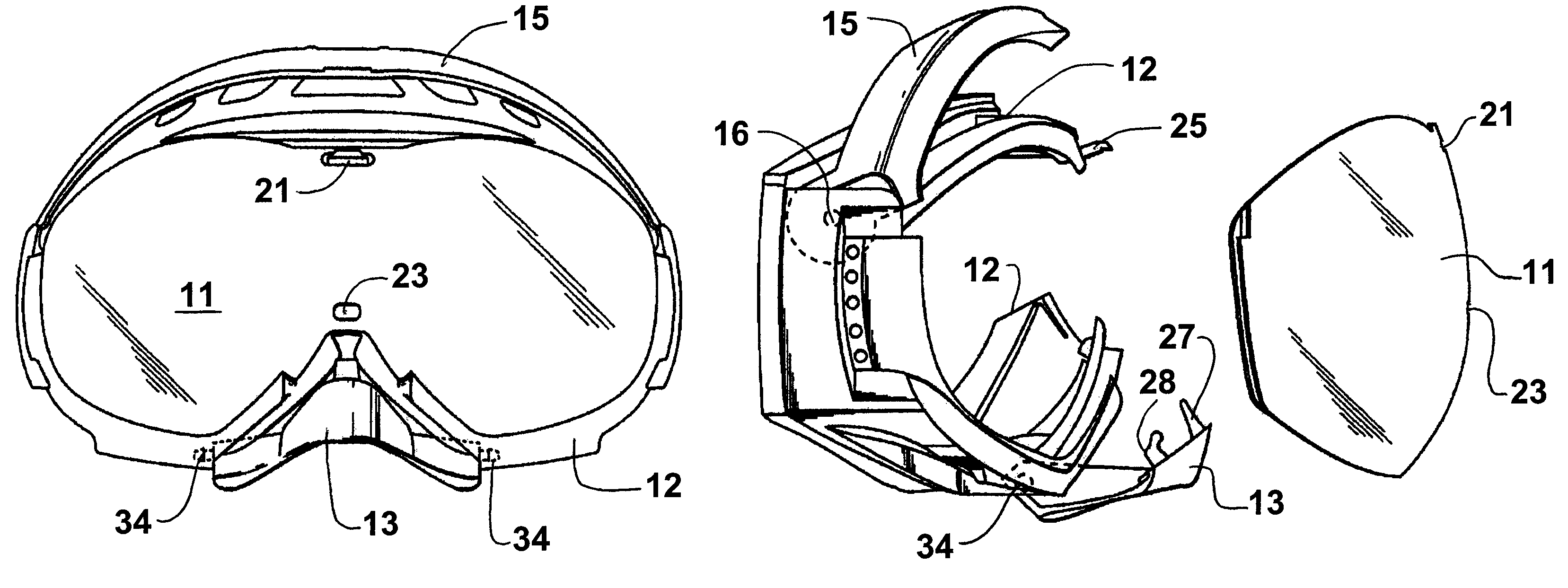 Goggles with interchangeable lens