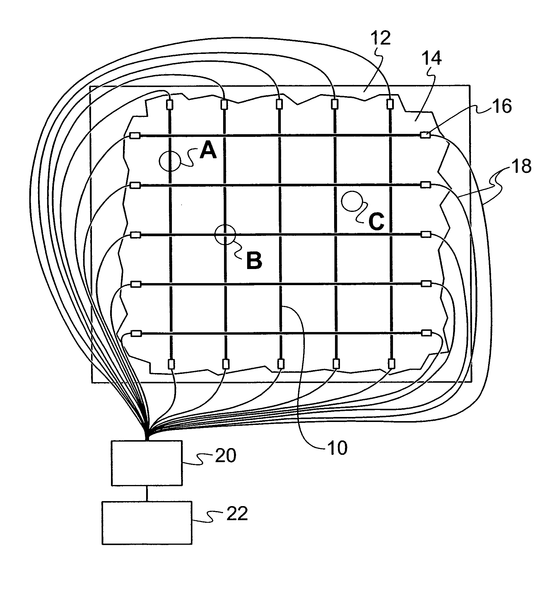 Sensing system for monitoring the structural health of composite structures