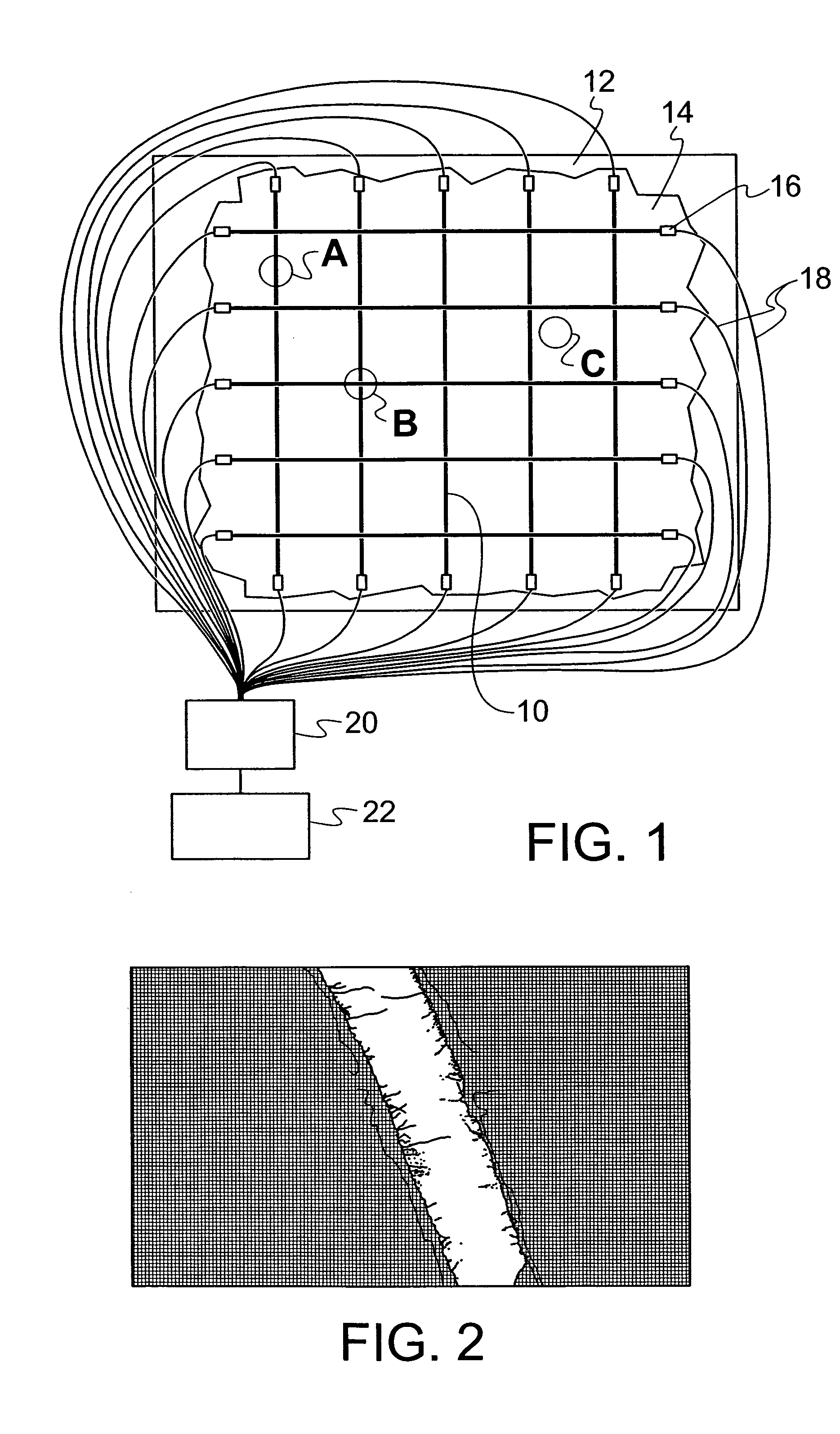 Sensing system for monitoring the structural health of composite structures