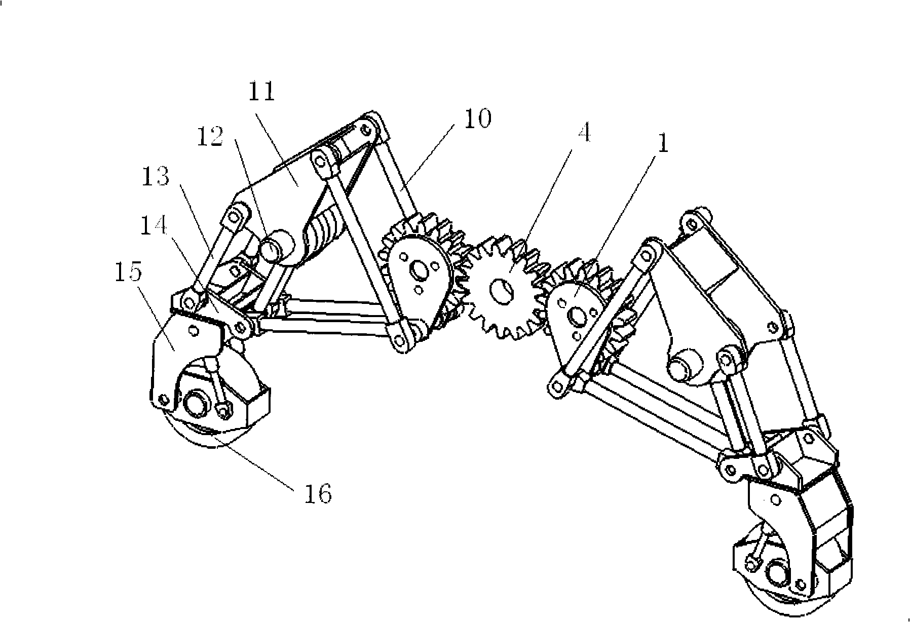 Wheeled robot with traveling system