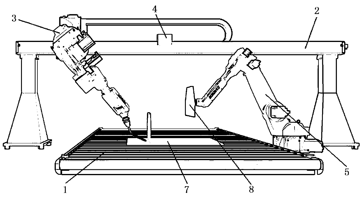 Ship sub-assembly automatic assembling device based on binocular vision and implementation method thereof