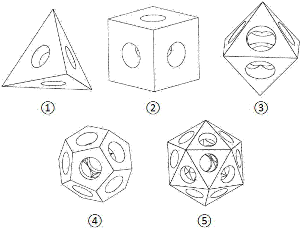 Polyhedron ball-and-stick model