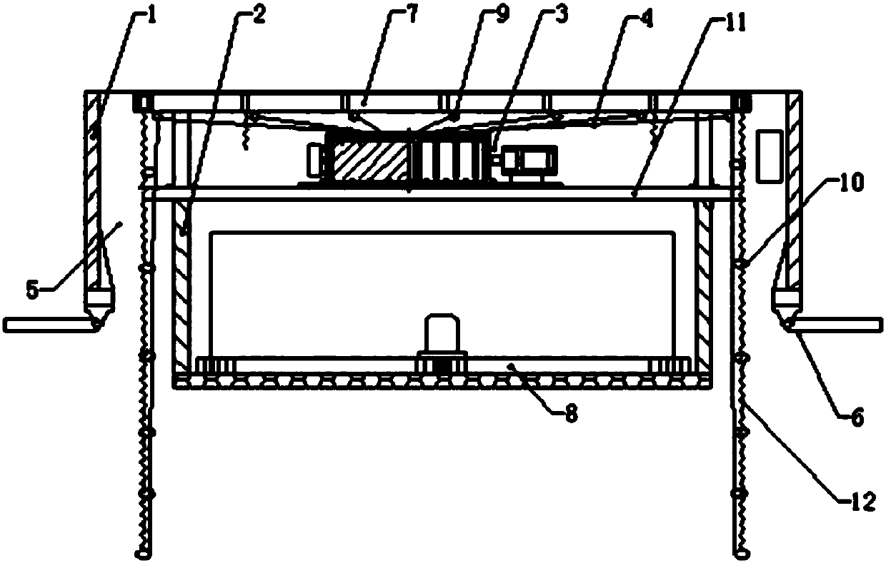 Full-automatic central mosquito net hung on ceiling and having hoist ropes