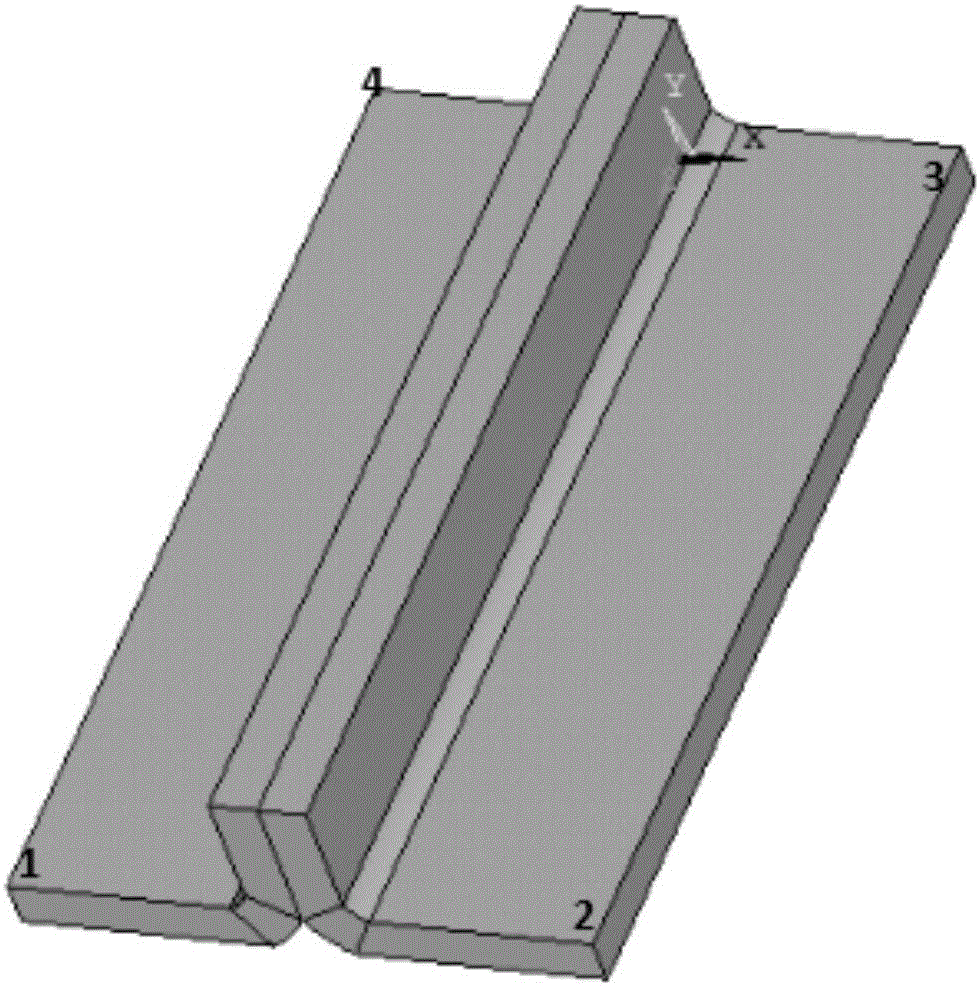 Simulation method for welding stress field of flanged edge joint