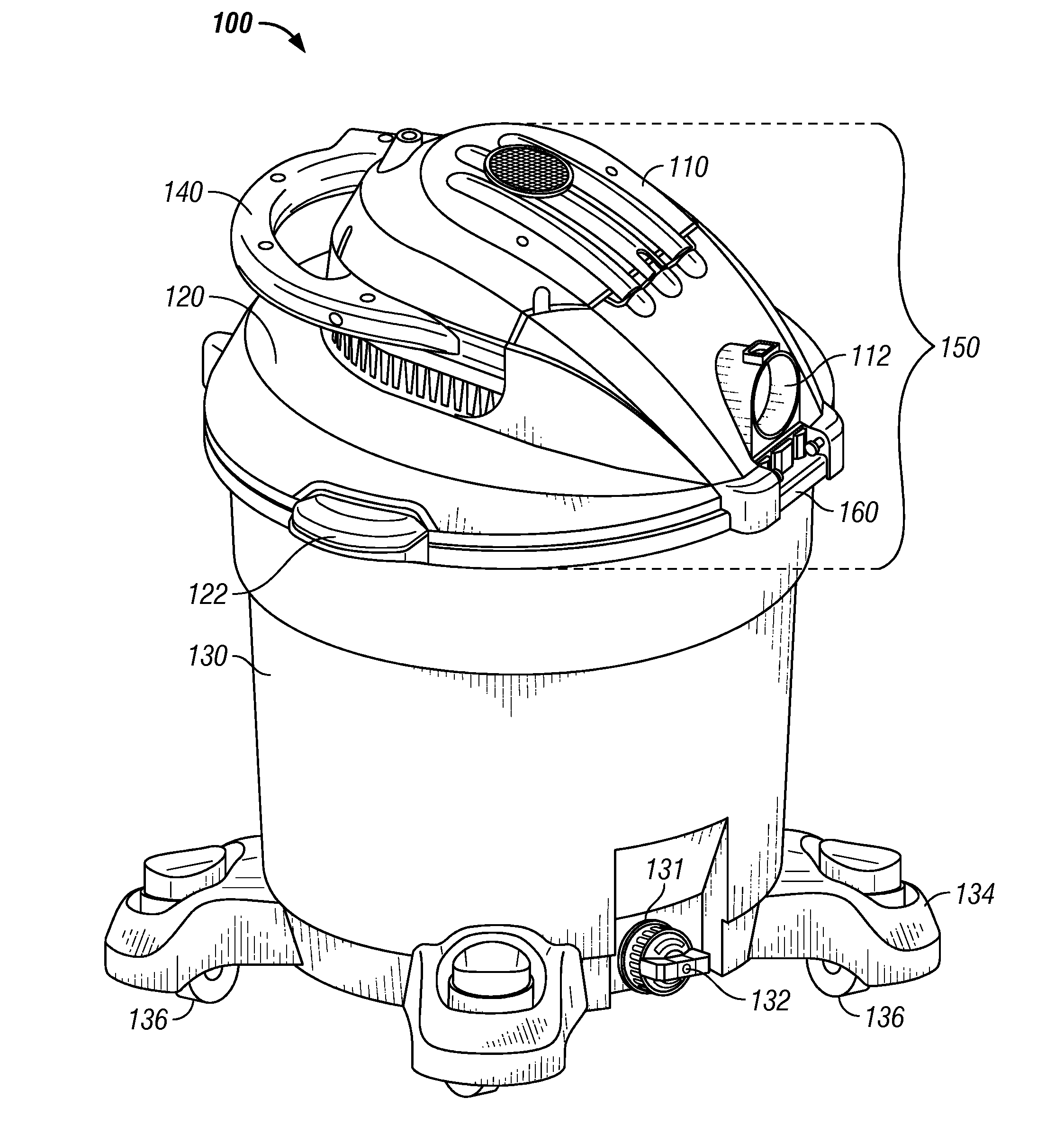 Easy access filter assembly for a wet/dry vacuum appliance