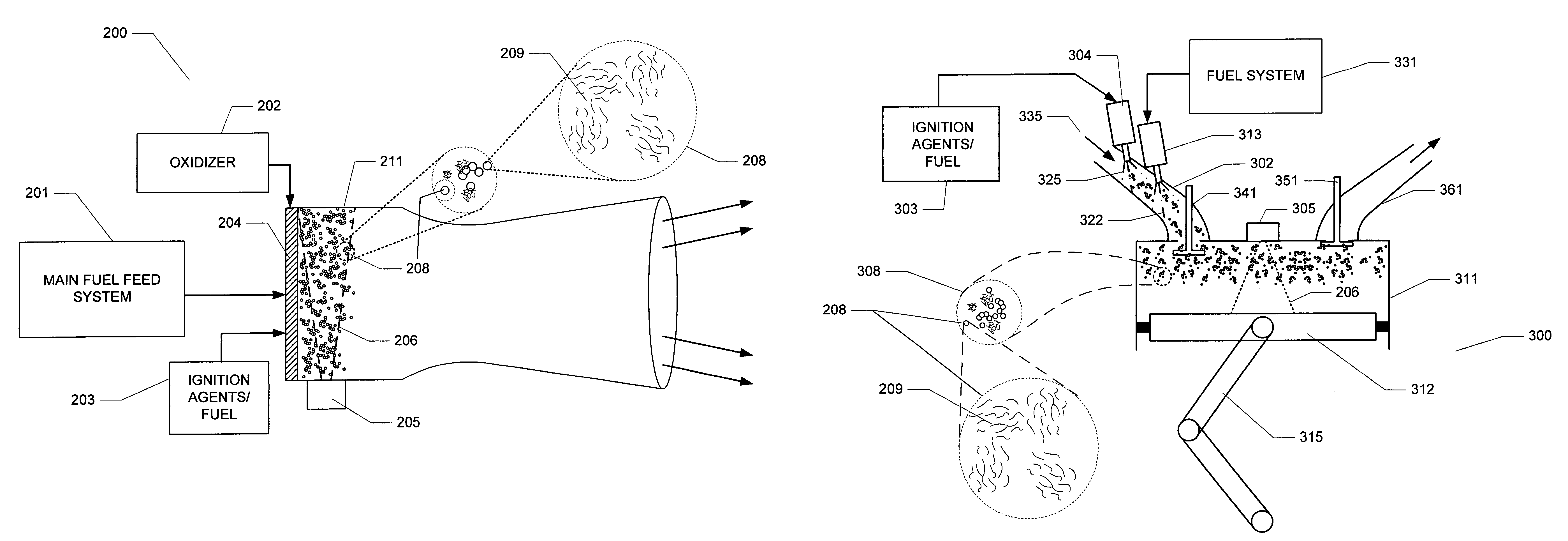 Apparatus for distributed ignition of fuels by light sources