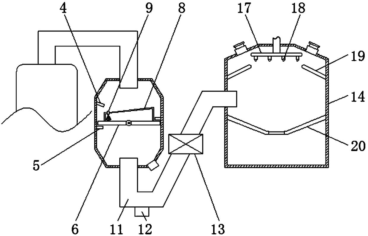 Yellow phosphorus furnace flue gas treatment device with filtering function