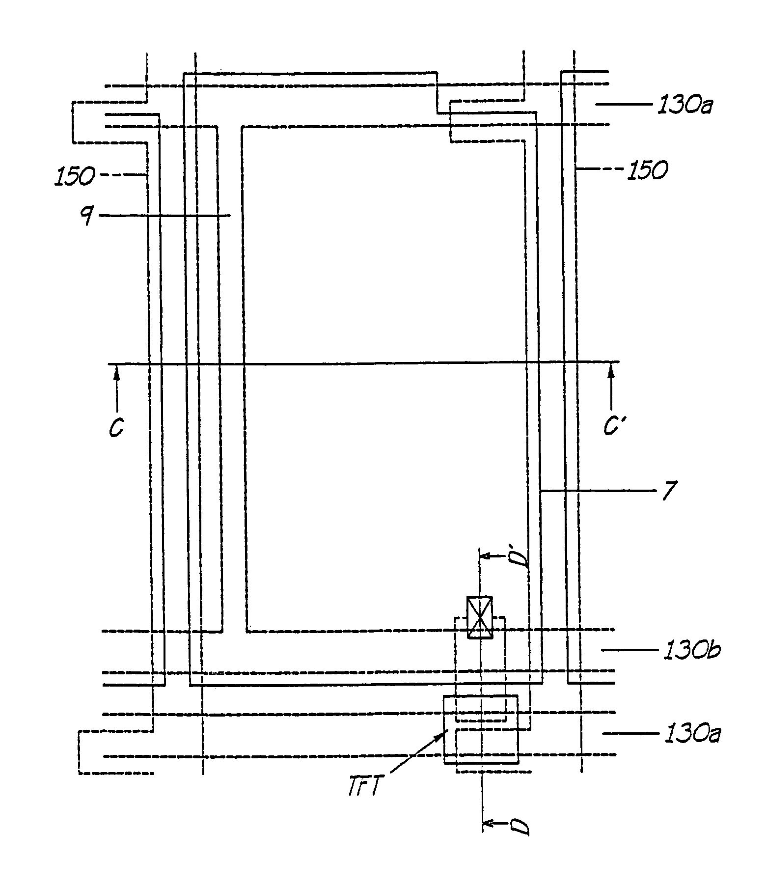 Liquid crystal display wiring pattern having gate lines and storage electrode lines