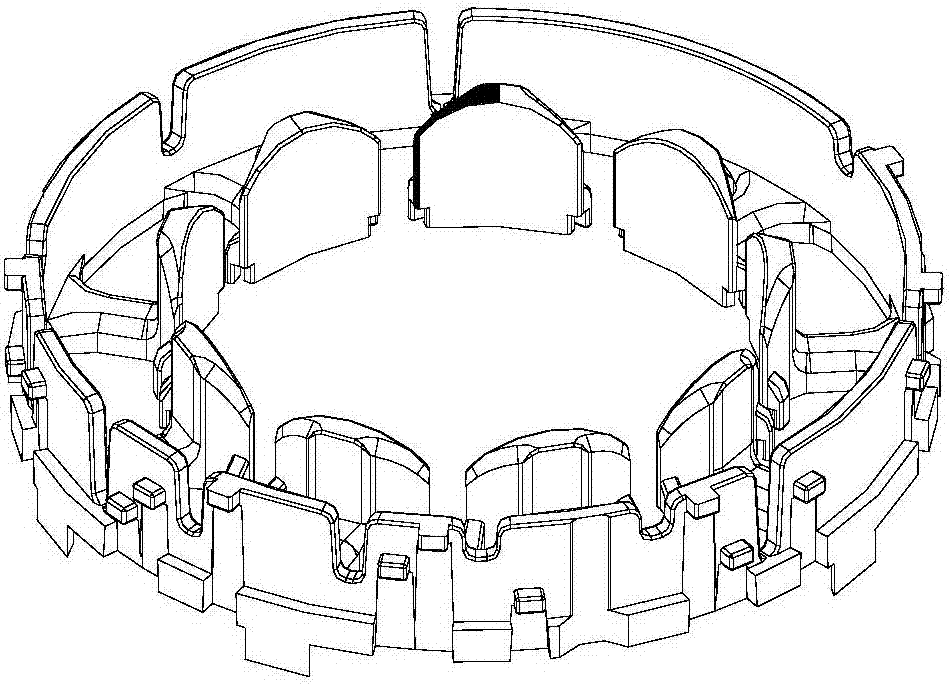 Motor insulating framework with asymmetrical tooth parts, motor stator, motor and compressor