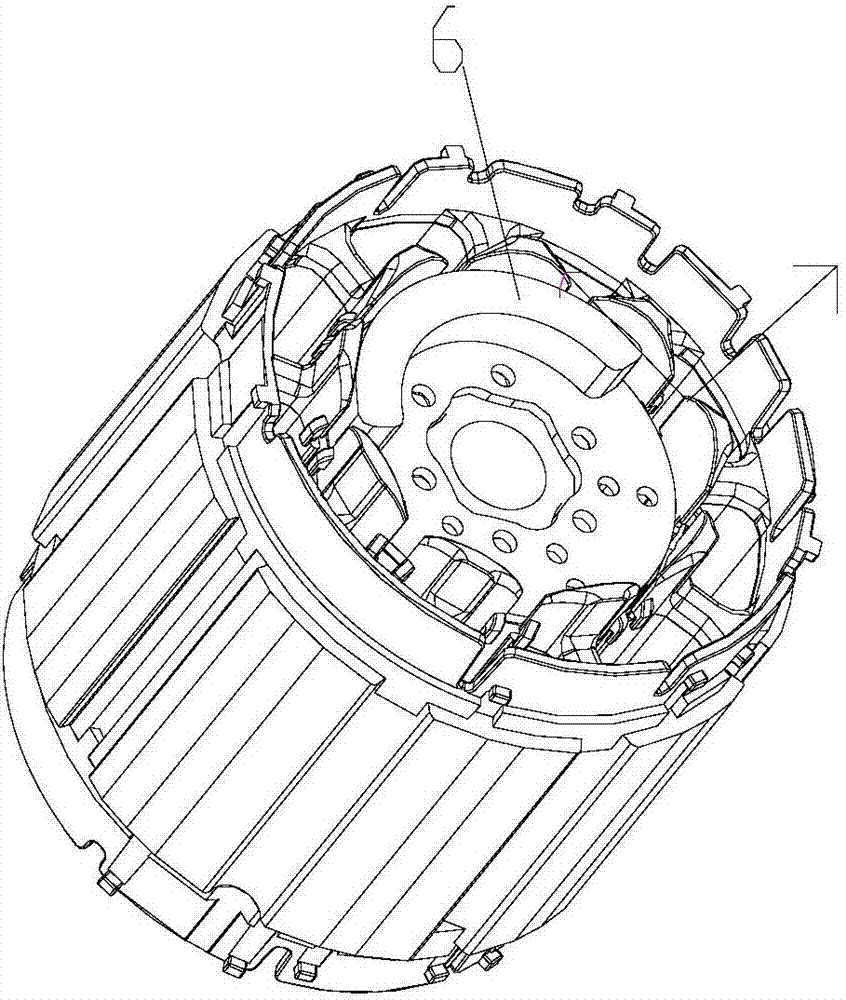 Motor insulating framework with asymmetrical tooth parts, motor stator, motor and compressor