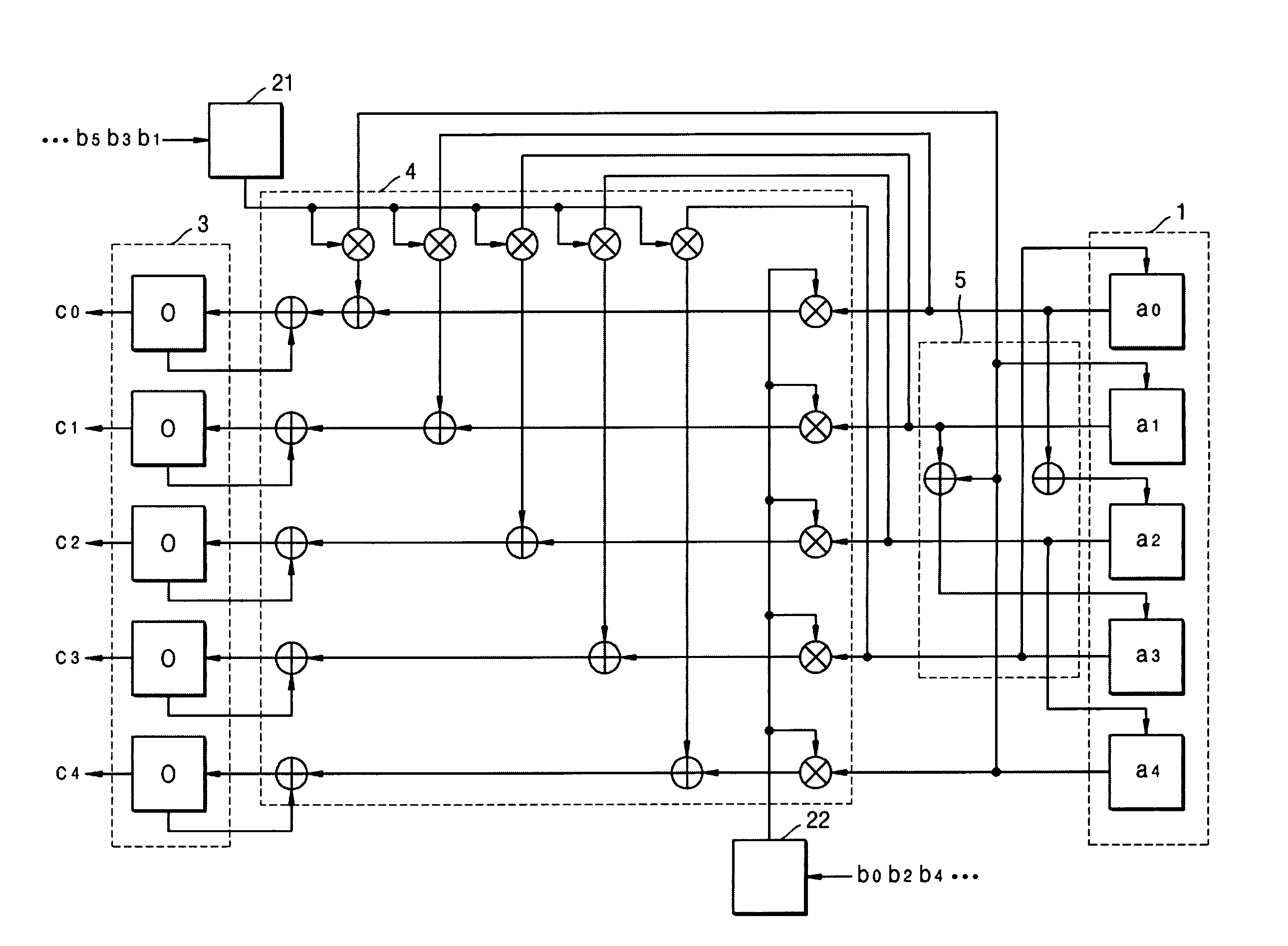 Method and apparatus for performing multiplication in finite field GF(2<sup>n</sup>)