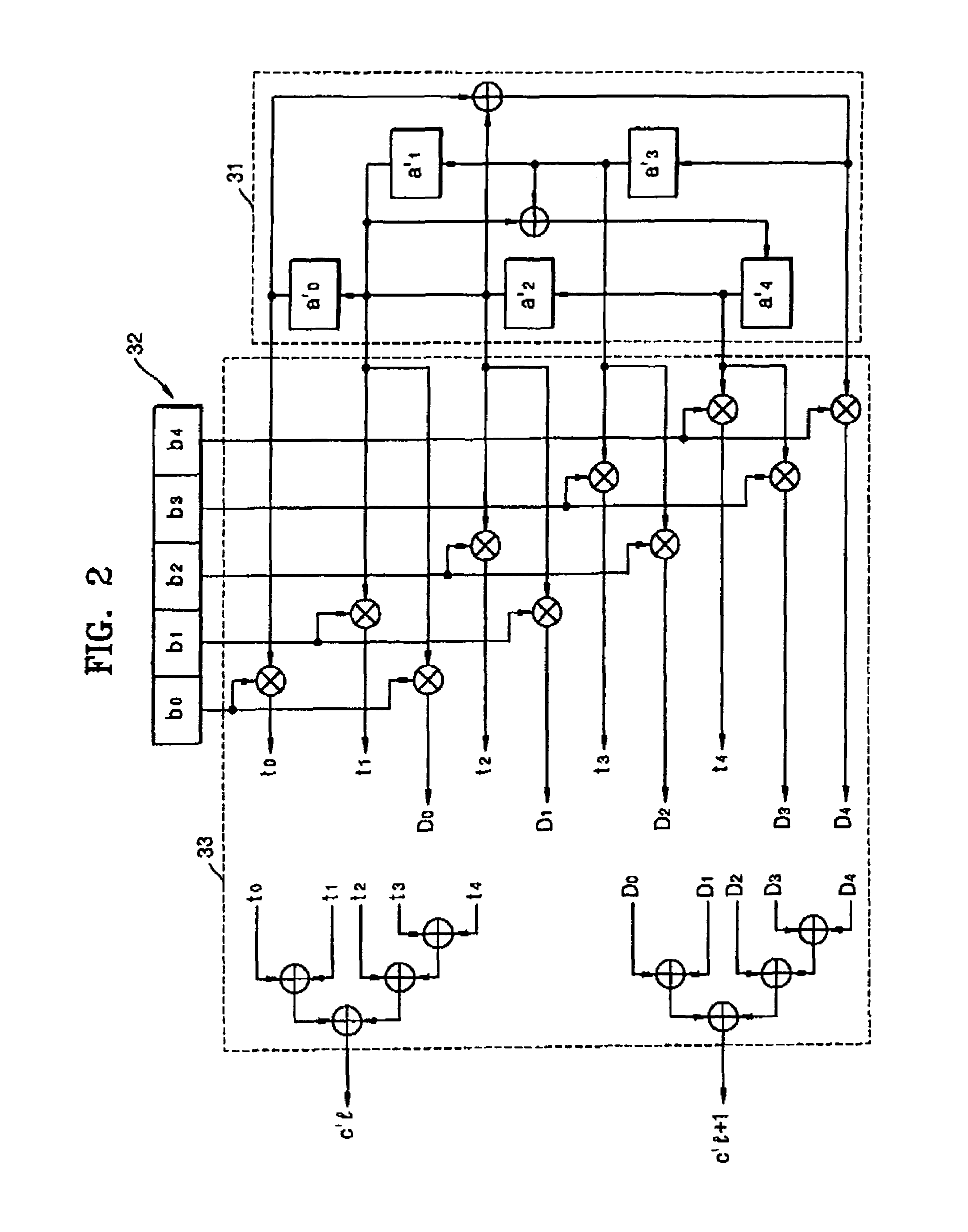 Method and apparatus for performing multiplication in finite field GF(2<sup>n</sup>)