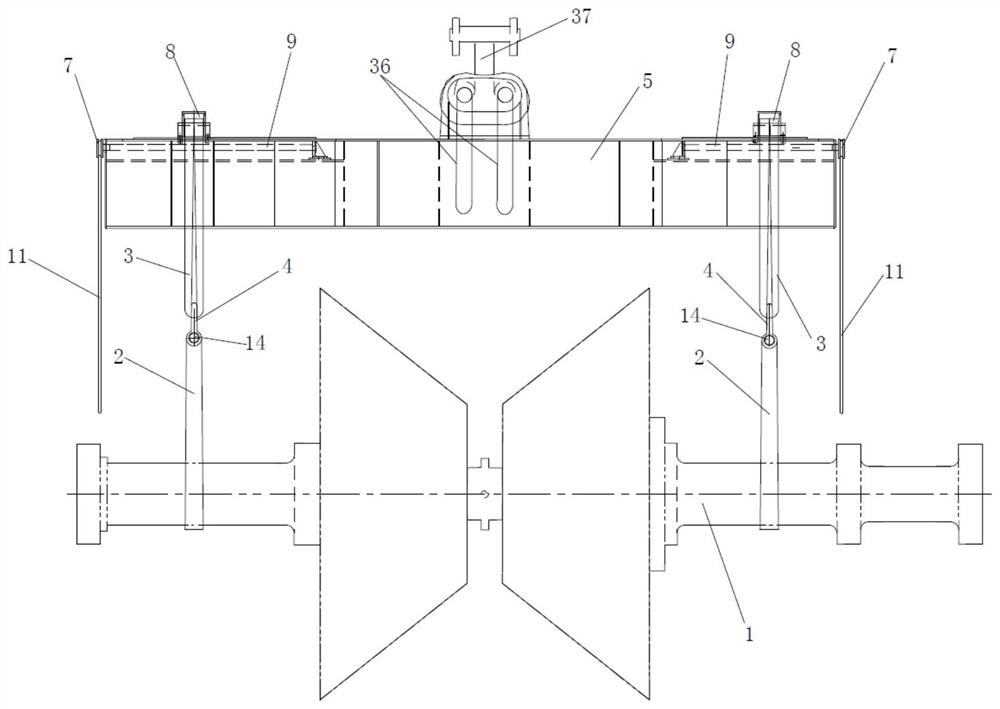 Lifting device and lifting method for steam turbine rotor