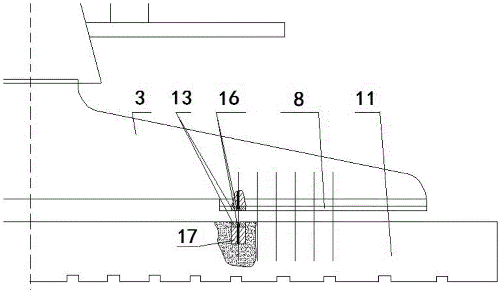 Unloading and transferring device for correcting plate of large ring throwing machine