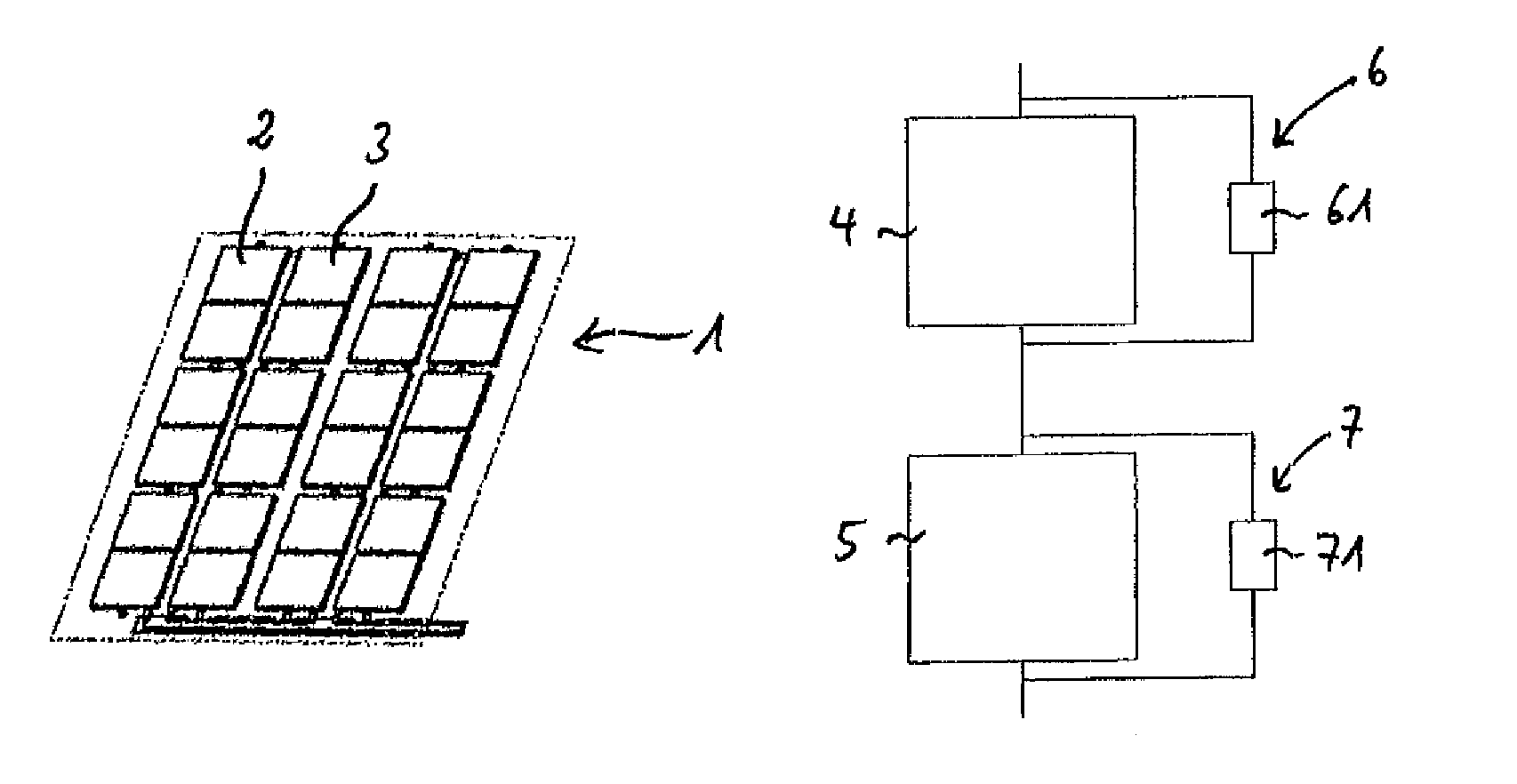 Heating apparatus having at least two thermoelectric modules which are connected in series