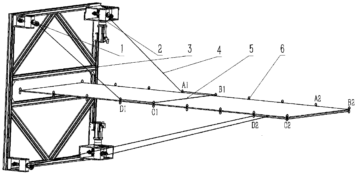 Cable-stayed rope vibration suppression device for large-size flexible space structure