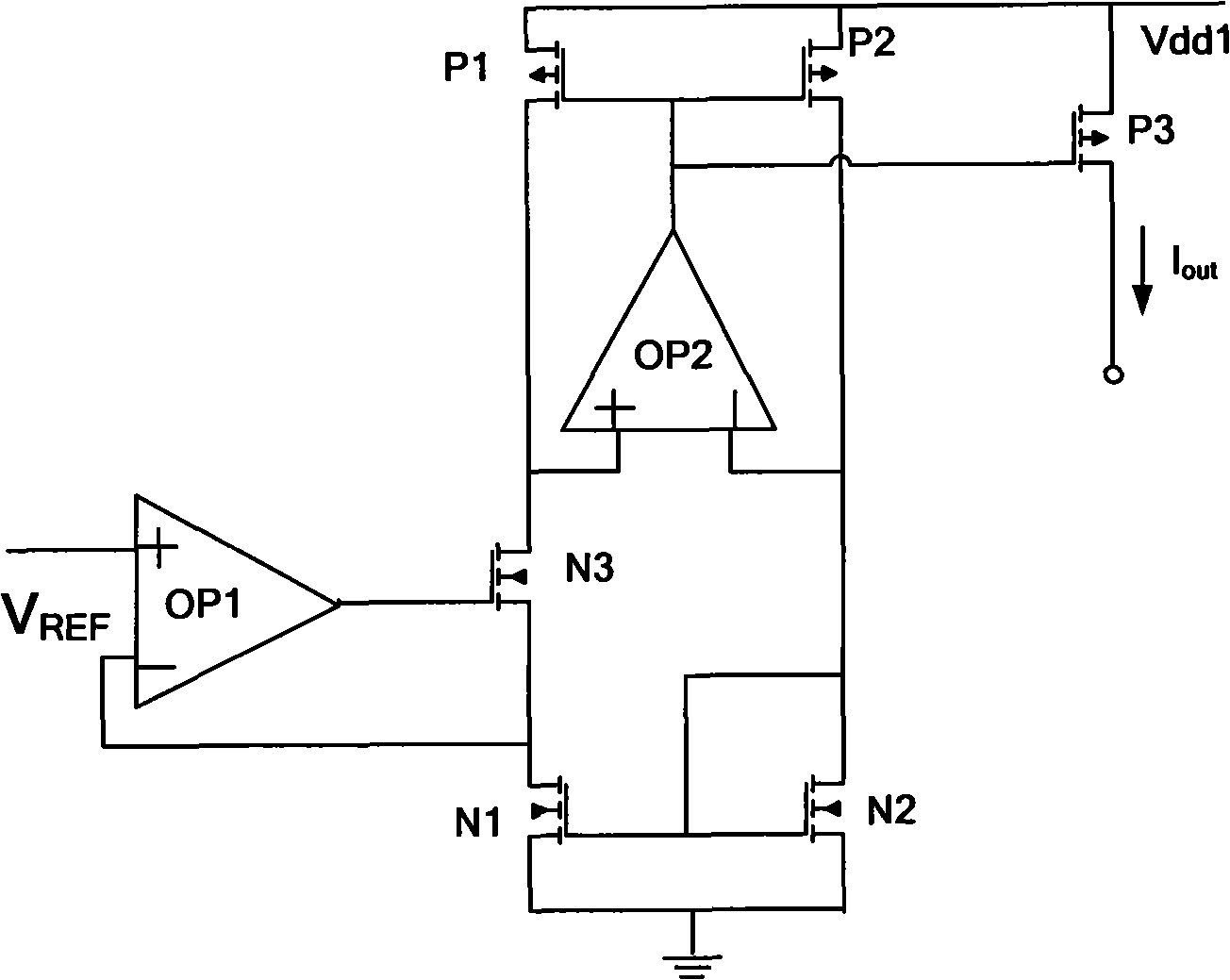 Low voltage CMOS current source