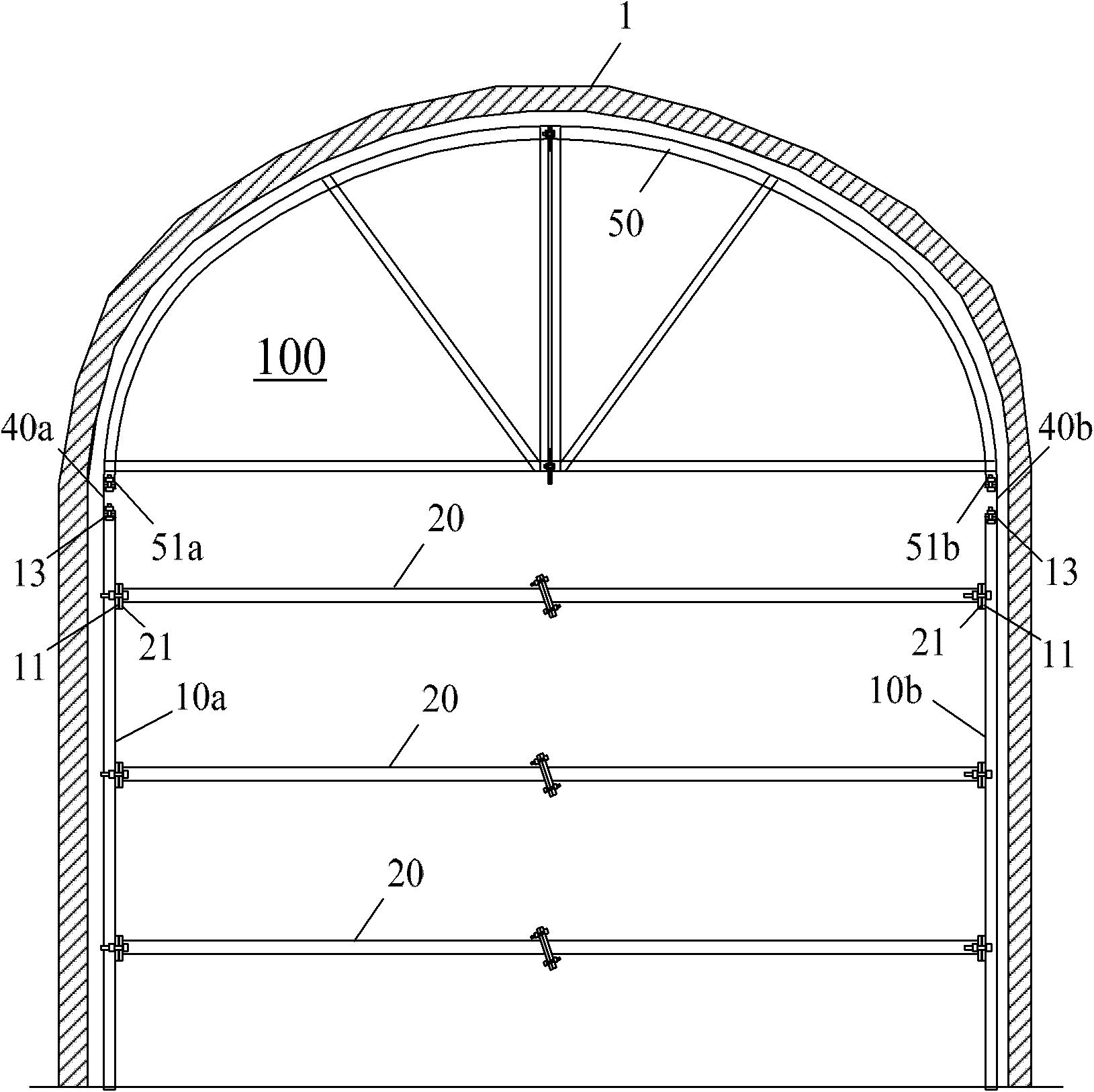Support for mine concrete support engineering and support method thereof